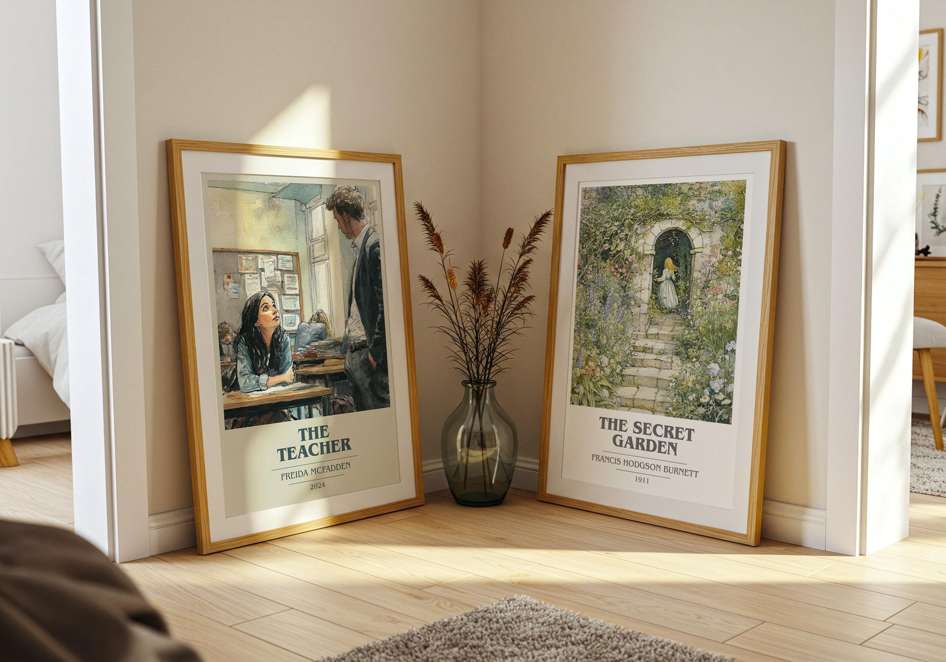 The Teacher book cover poster paired in gallery wall – literary art prints