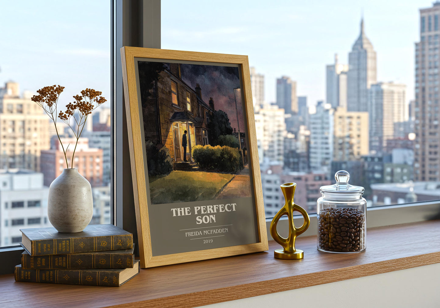 The Perfect Son book cover book poster framed on wall – thriller wall art
