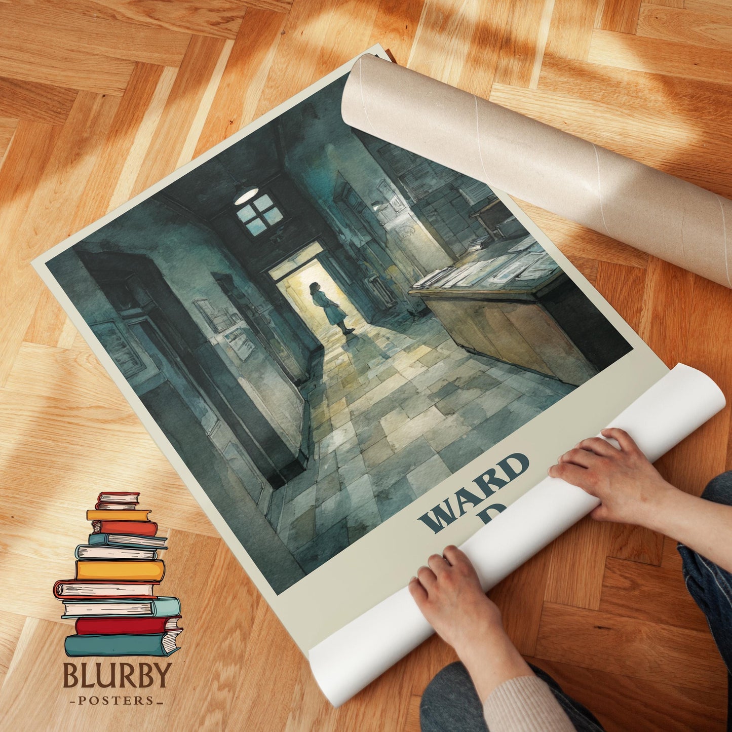 Ward D book poster packaging – museum-quality print rolled in protective tube