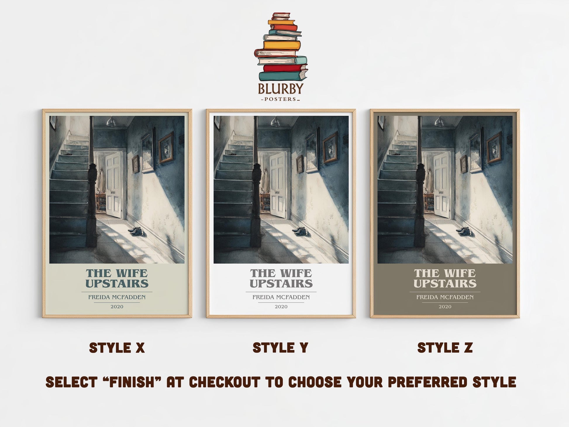 The Wife Upstairs book cover poster colour and style options – Freida Mcfadden book art
