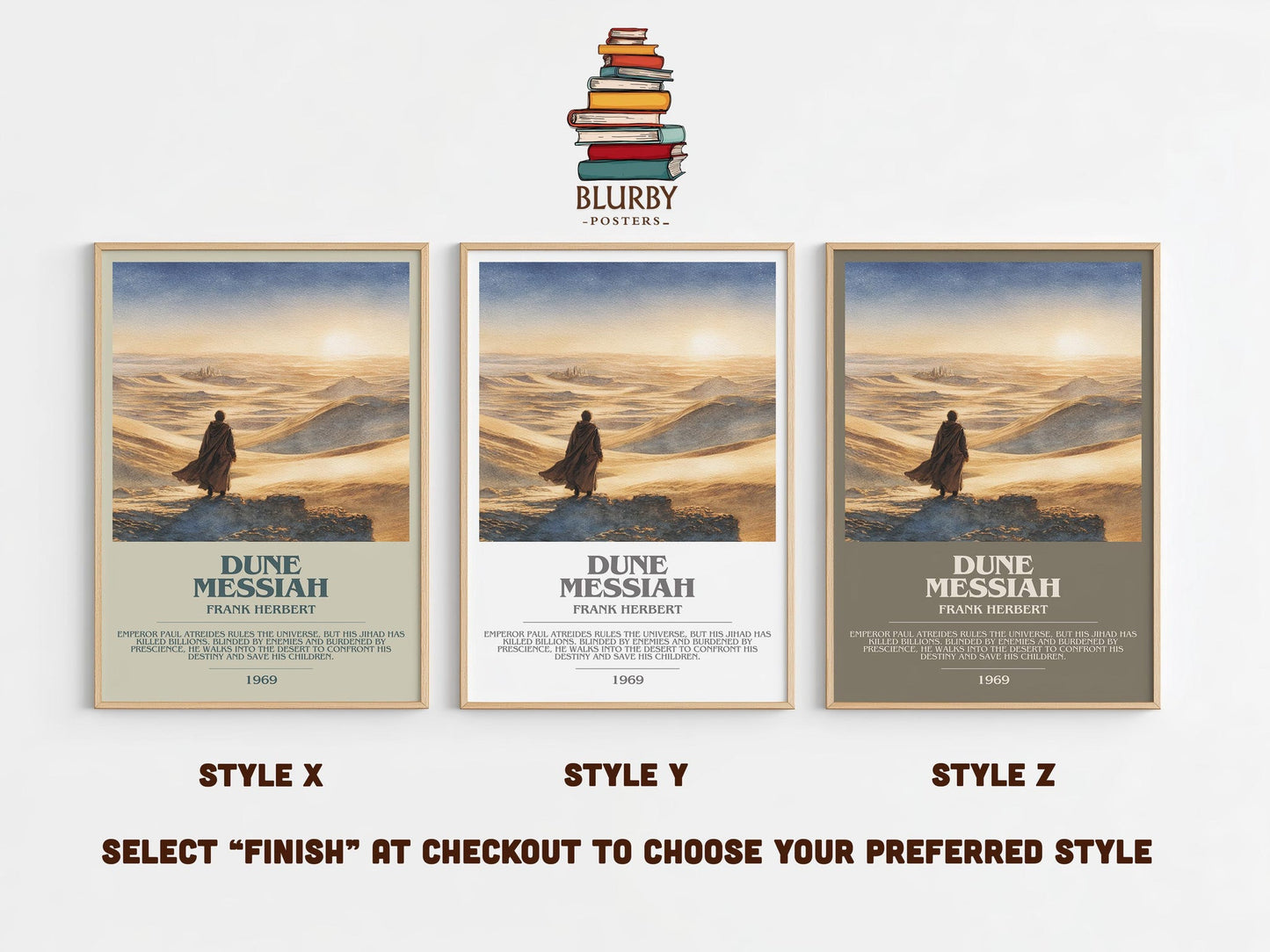 Dune Messiah bookish poster colour and style options – Frank Herbert book art