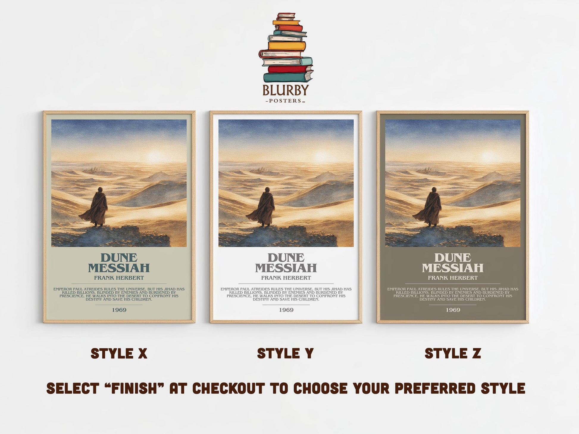 Dune Messiah bookish poster colour and style options – Frank Herbert book art