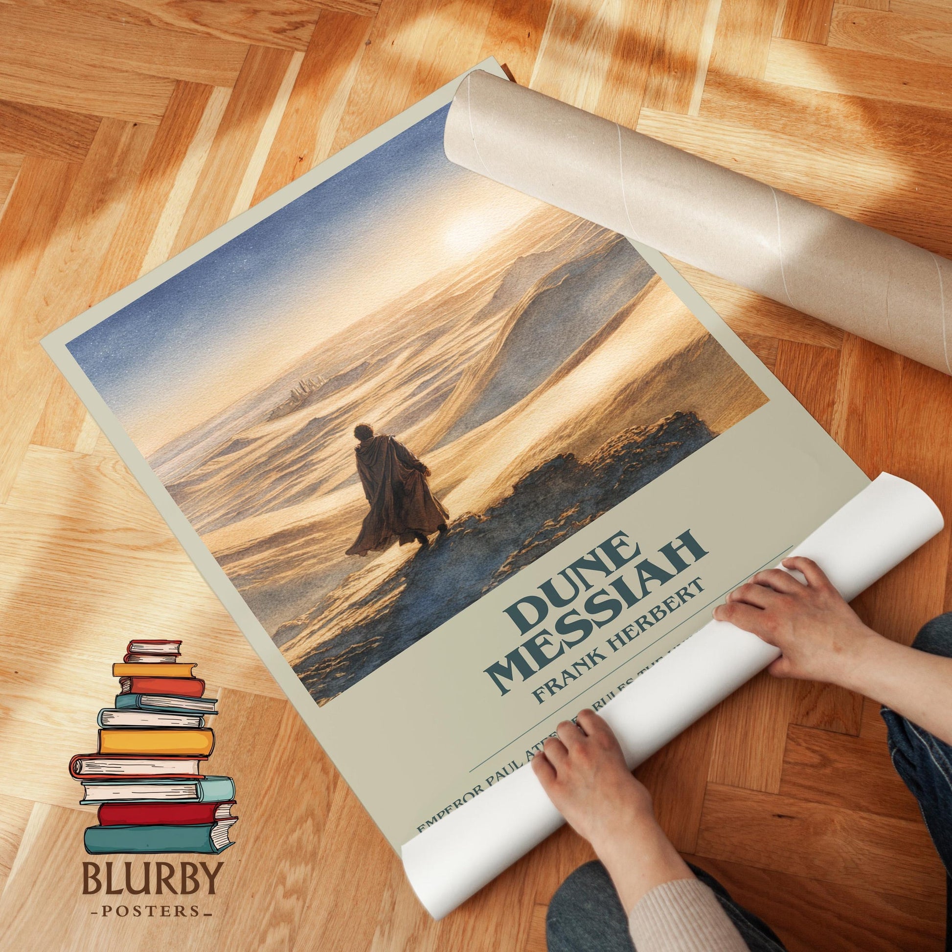 Dune Messiah book poster packaging – museum-quality print rolled in protective tube