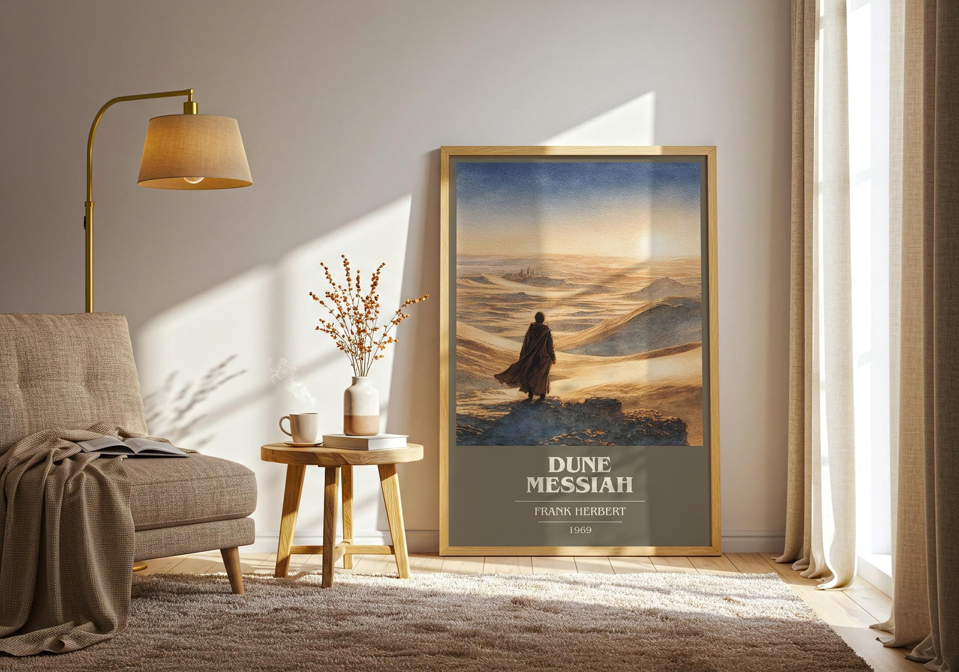 Dune Messiah book cover book poster framed on wall – sci fi wall art