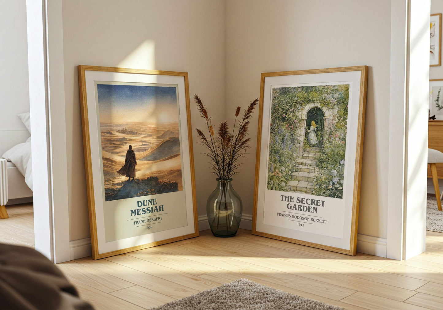 Dune Messiah book cover print on bookshelf – Frank Herbert fan gift