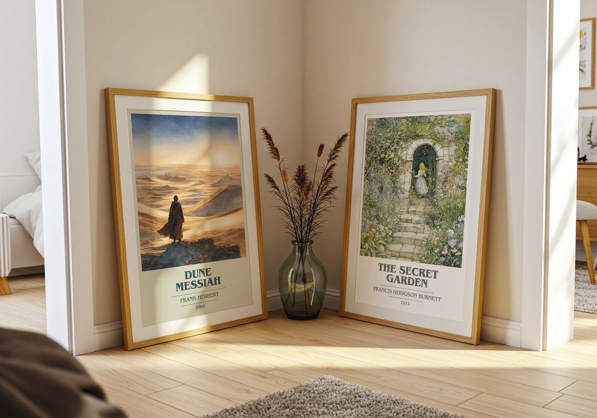 Dune Messiah book cover print on bookshelf – Frank Herbert fan gift