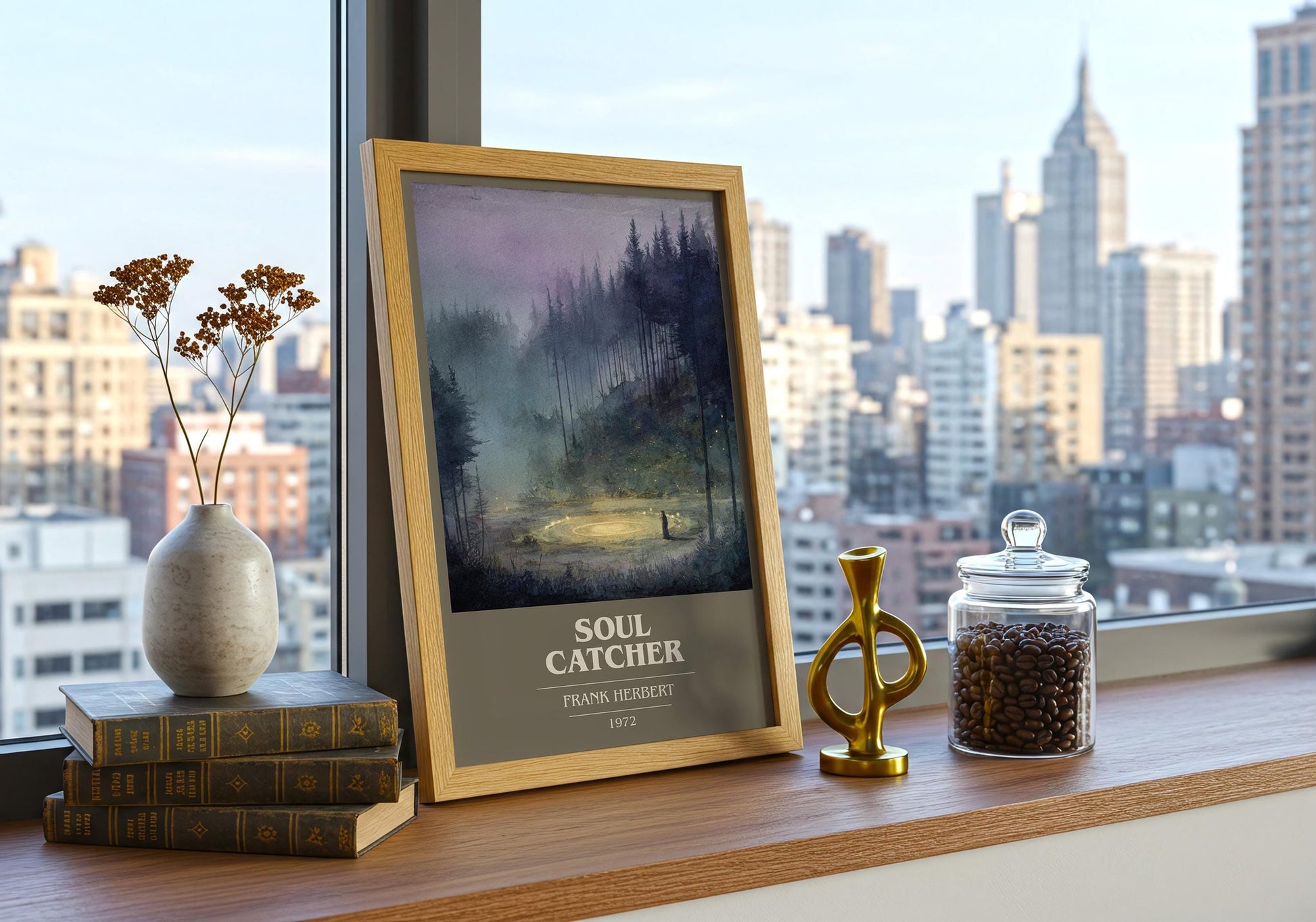 Soul Catcher book cover book poster framed on wall – sci fi wall art