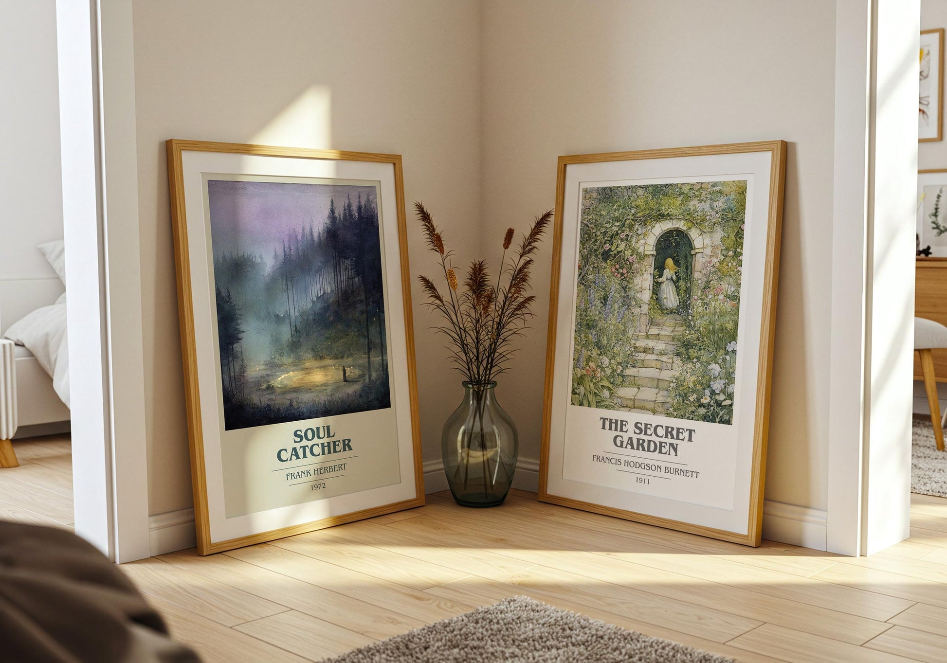 Soul Catcher book cover poster paired in gallery wall – literary art prints