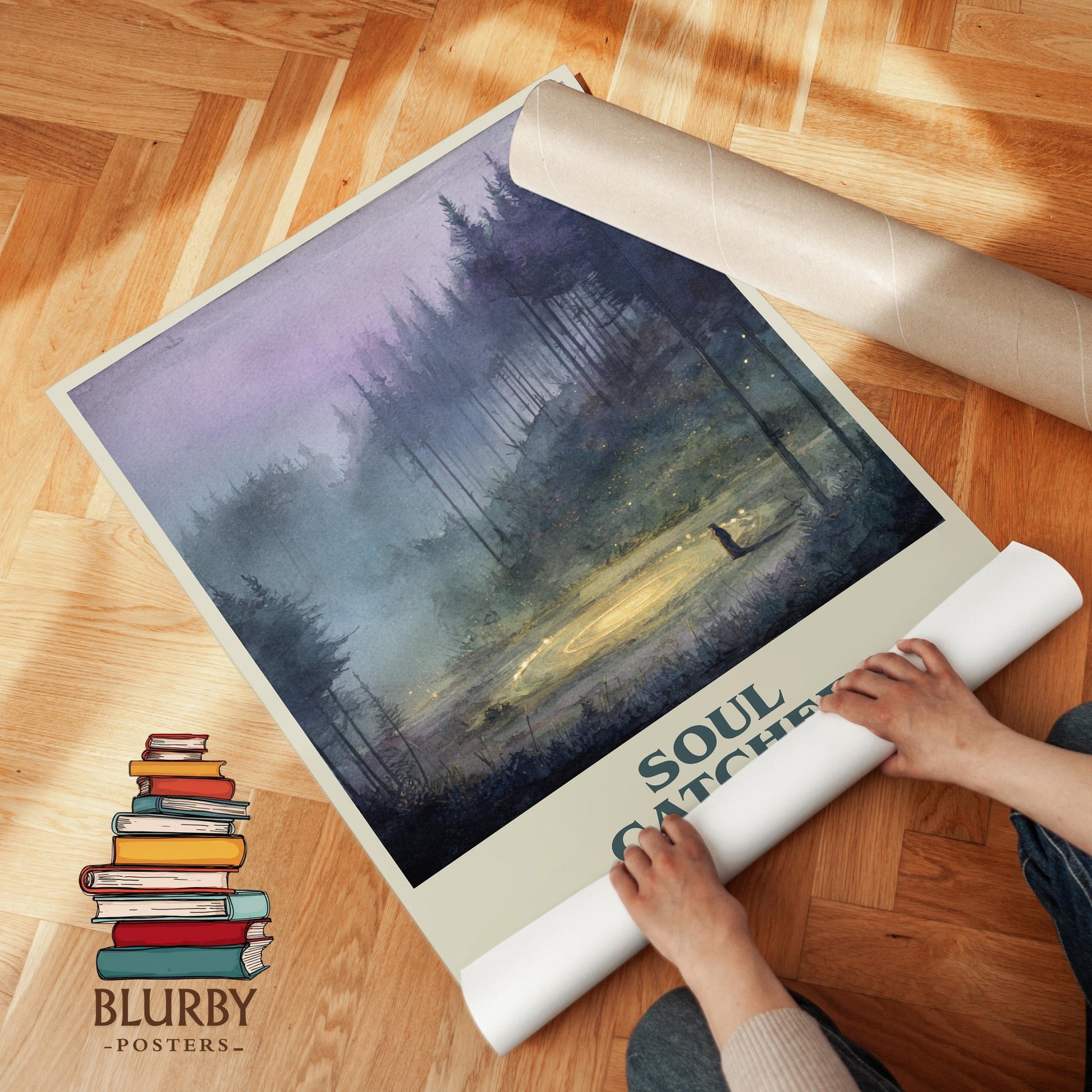 Soul Catcher book poster packaging – museum-quality print rolled in protective tube