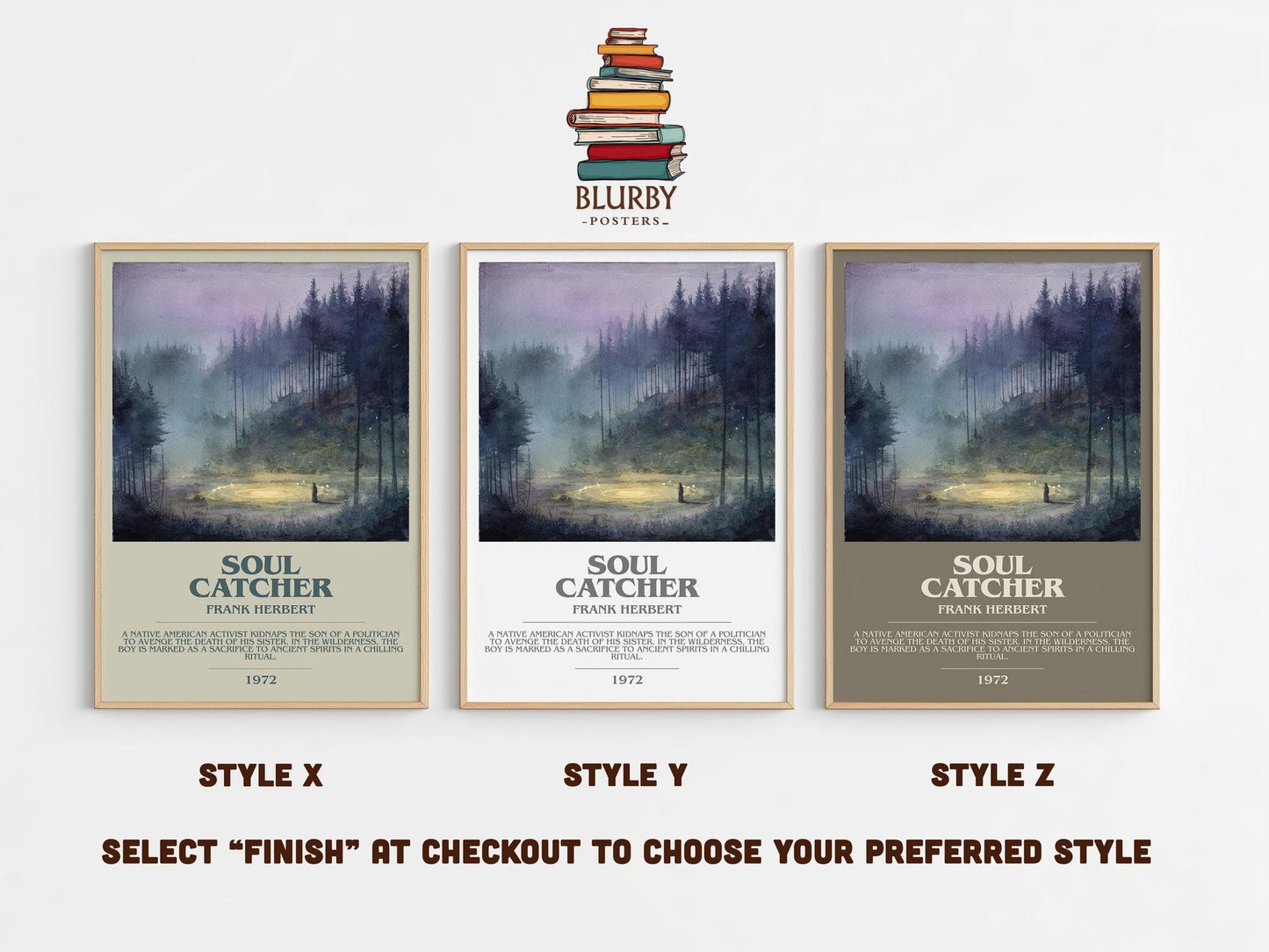 Soul Catcher bookish poster colour and style options – Frank Herbert book art