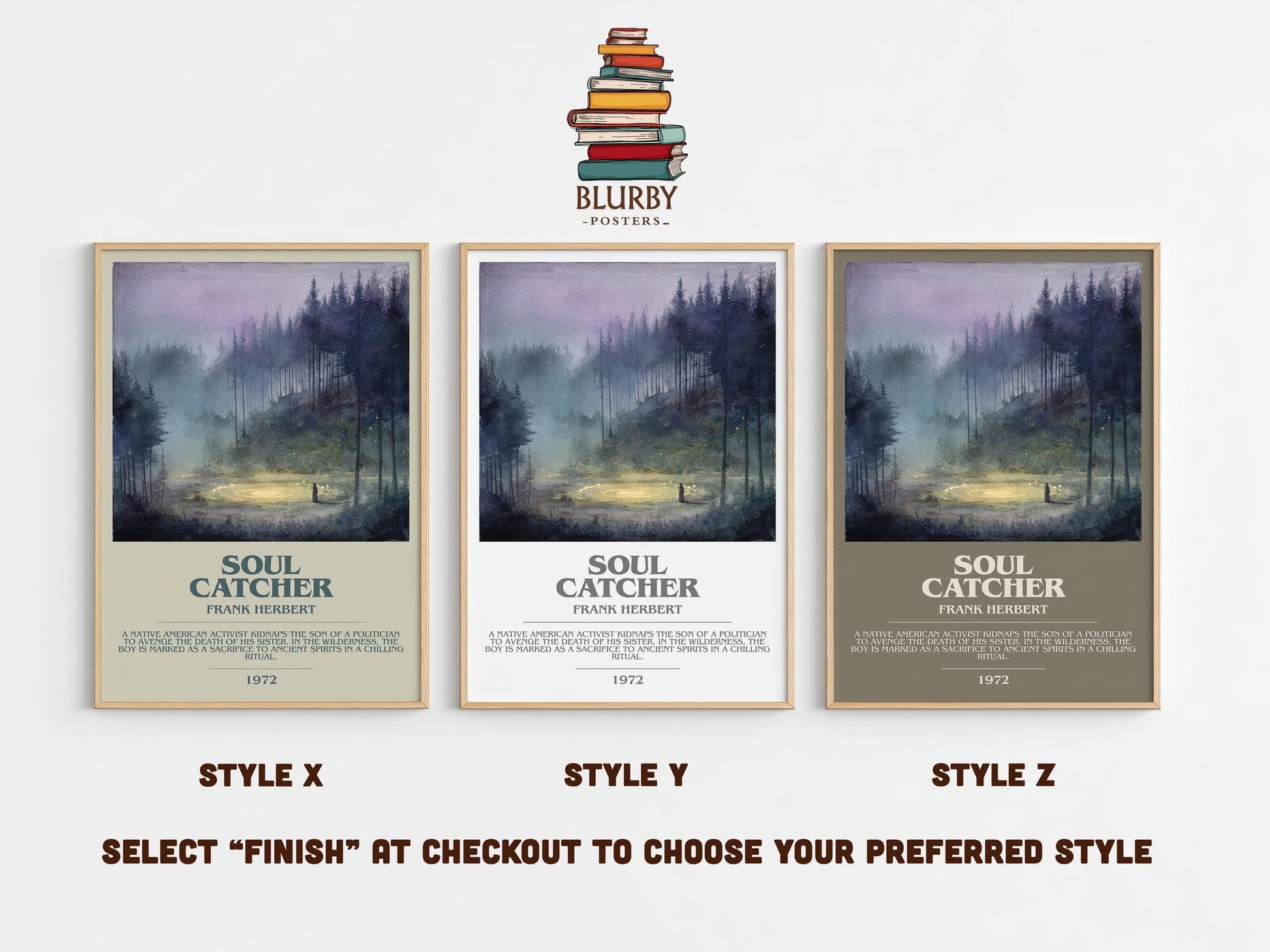 Soul Catcher bookish poster colour and style options – Frank Herbert book art
