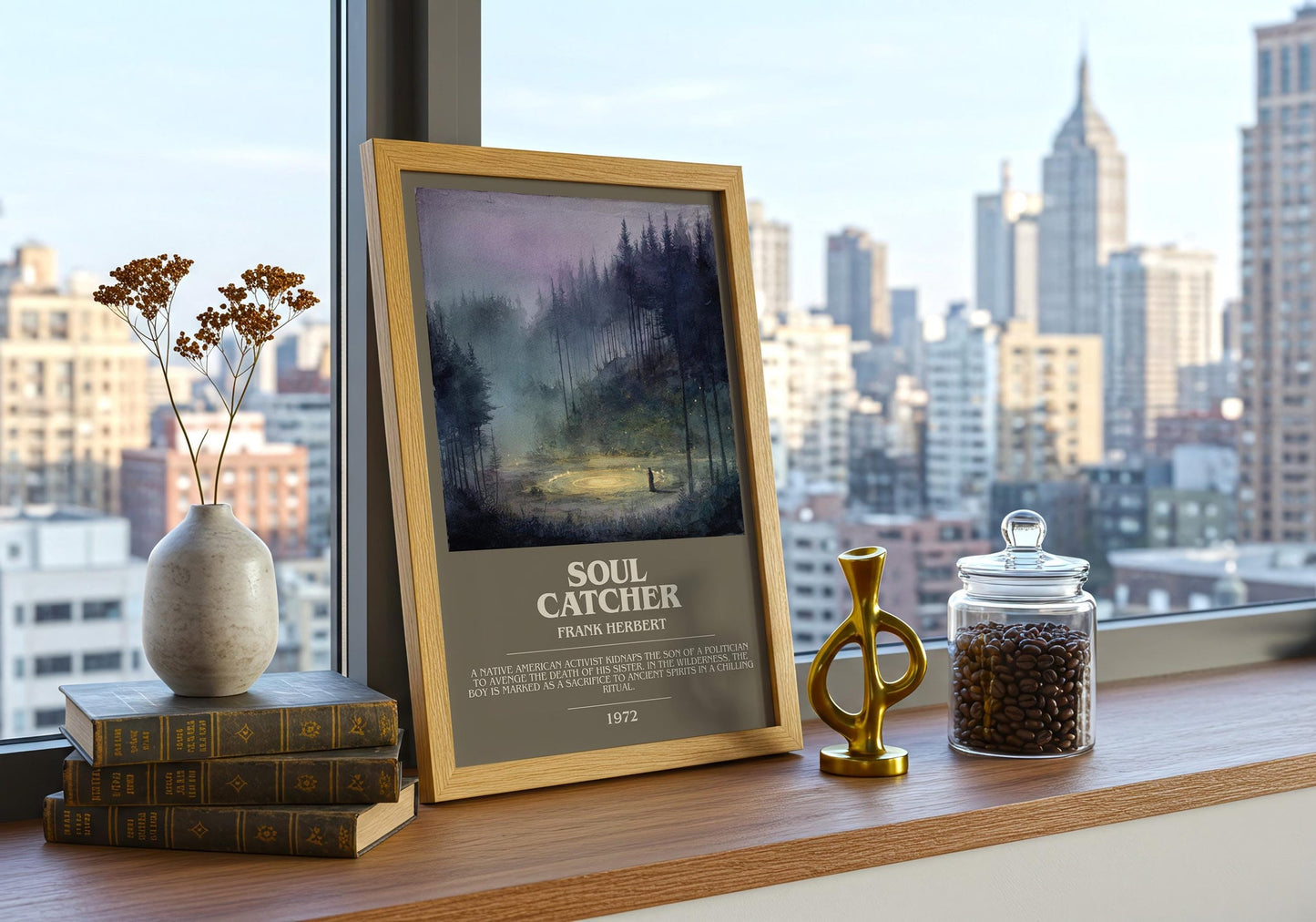 Soul Catcher bookish book poster framed on wall – sci fi wall art