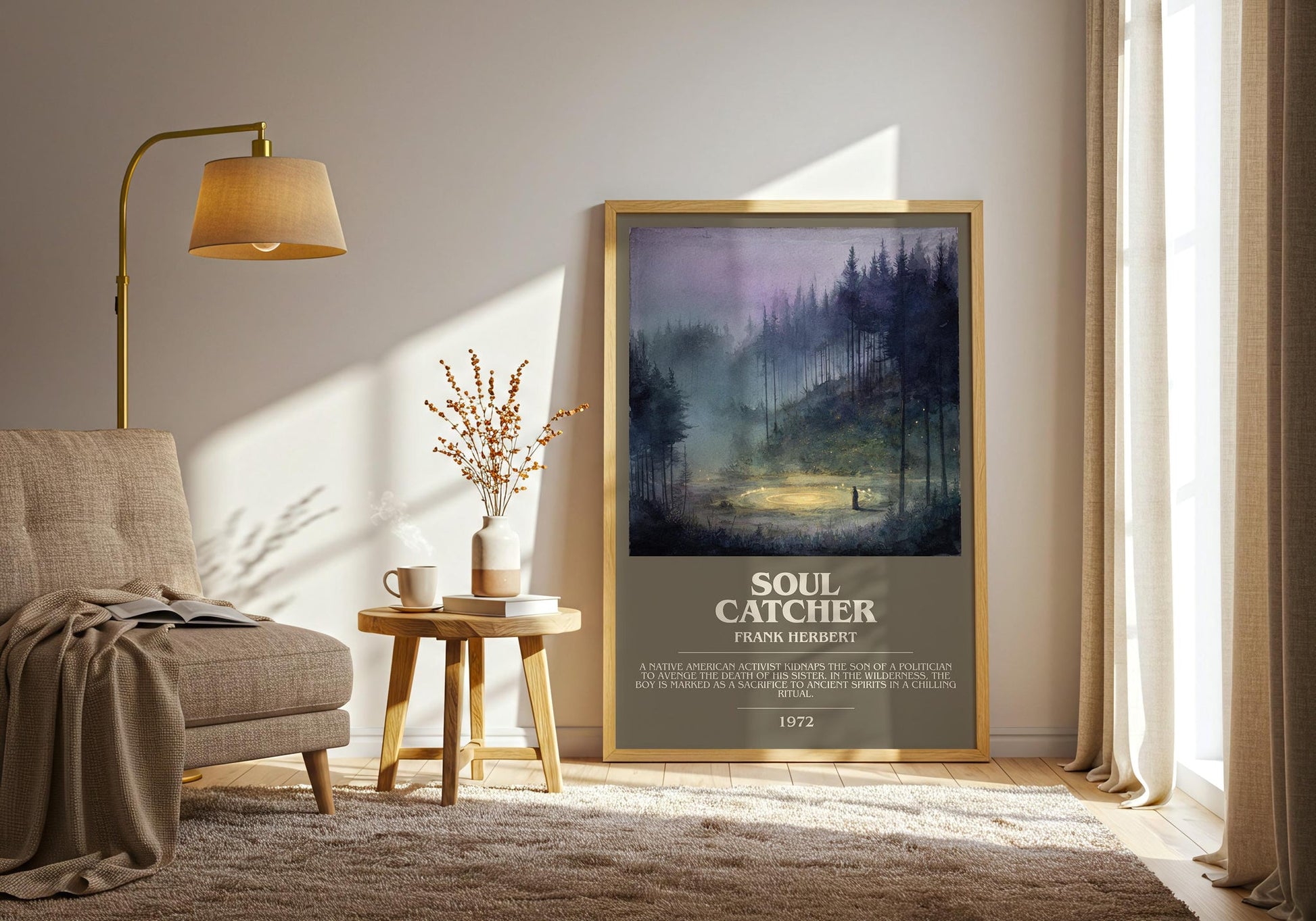 Soul Catcher bookish print on bookshelf – Frank Herbert fan gift