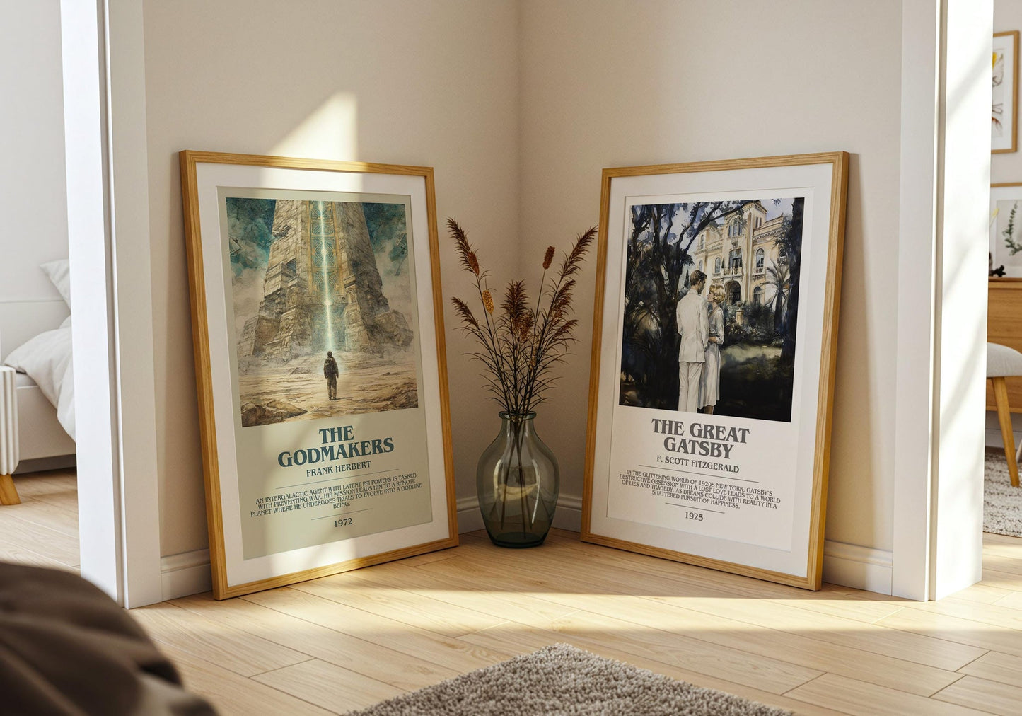 The Godmakers bookish poster paired in gallery wall – literary art prints