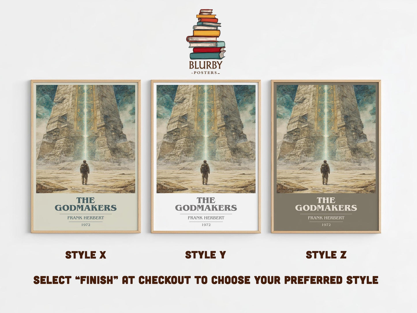 The Godmakers book cover poster colour and style options – Frank Herbert book art