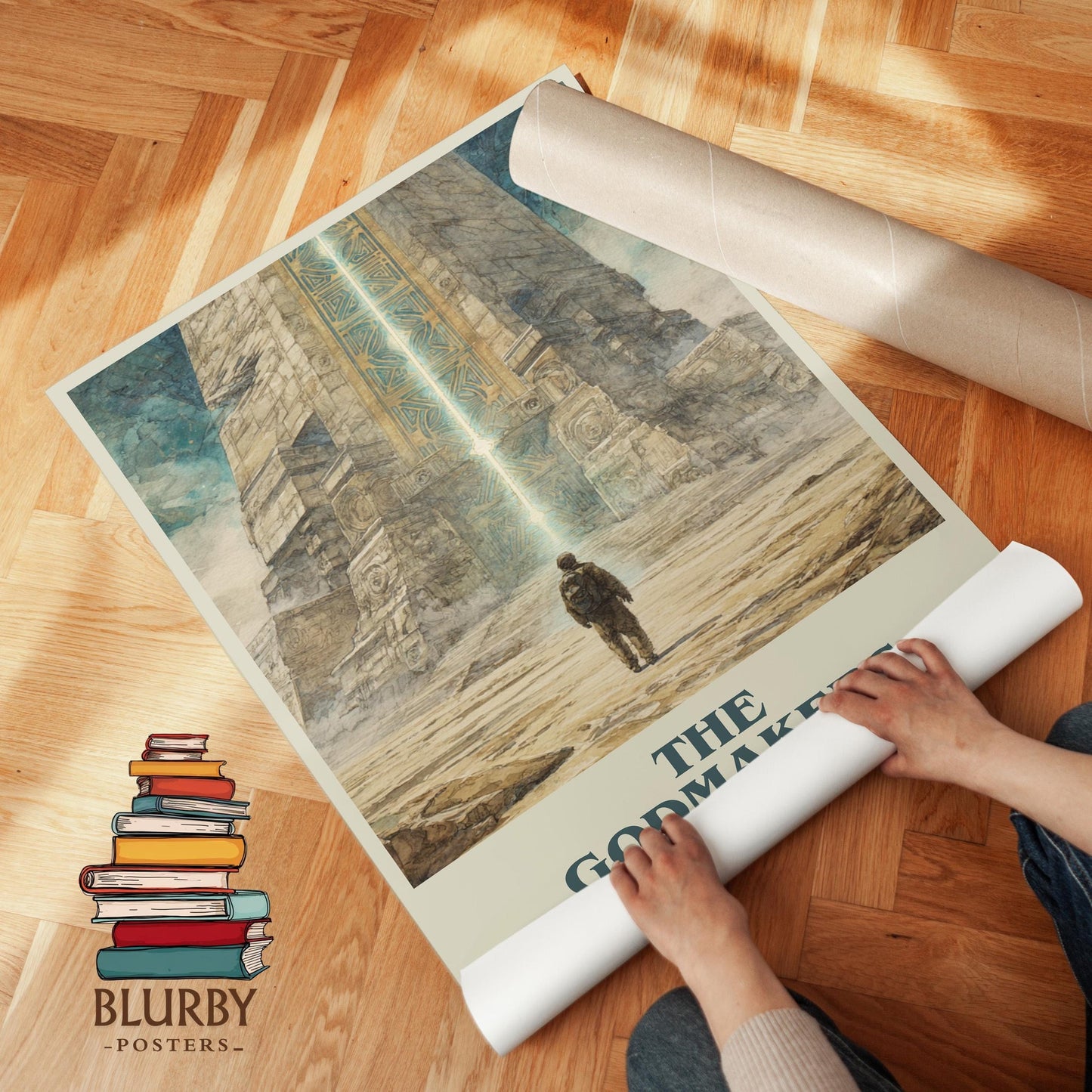 The Godmakers book poster packaging – museum-quality print rolled in protective tube