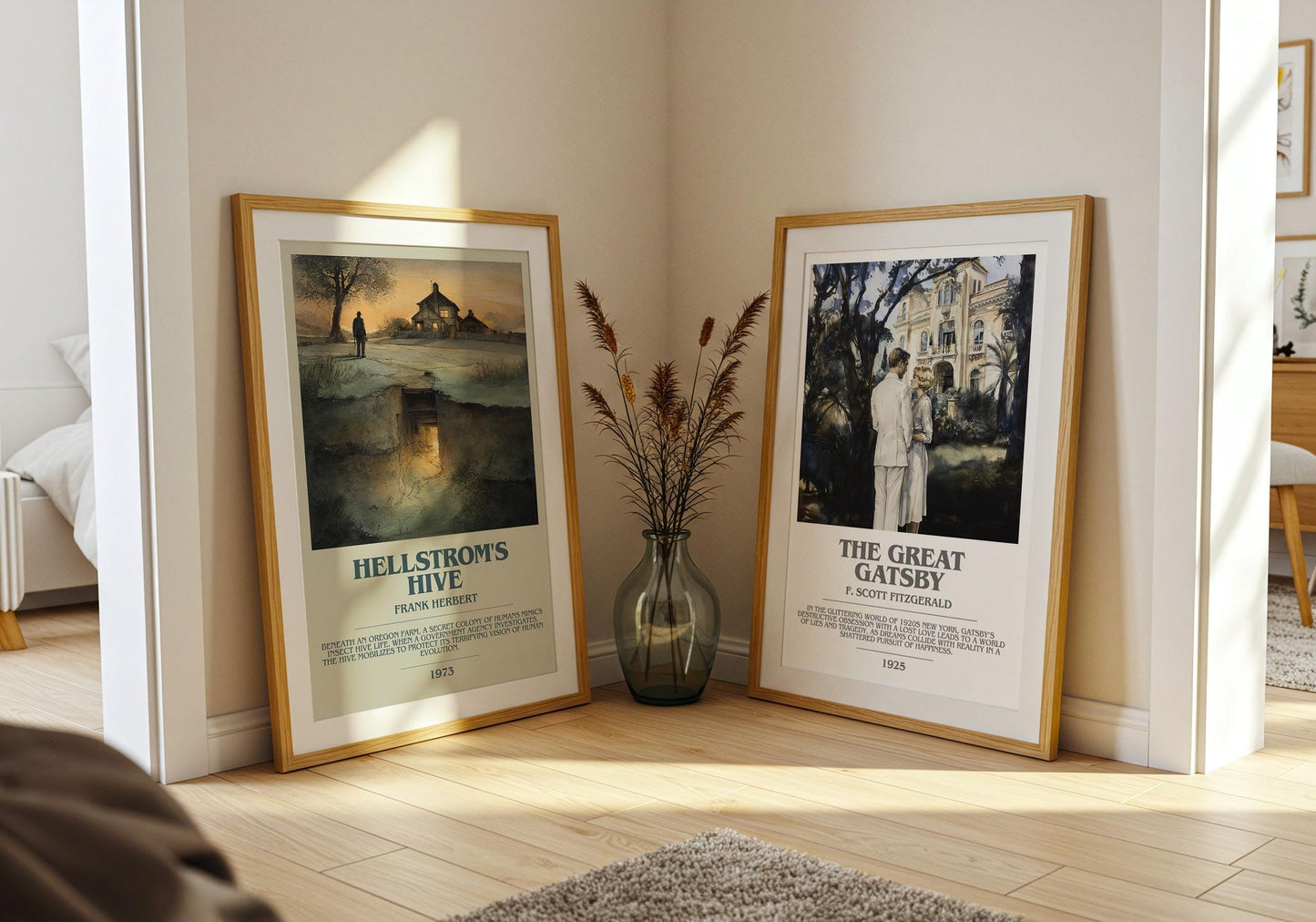 Hellstrom's Hive bookish poster paired in gallery wall – literary art prints