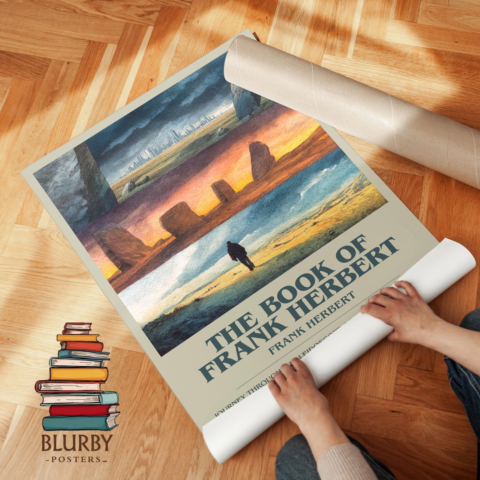 The Book of Frank Herbert book poster packaging – museum-quality print rolled in protective tube