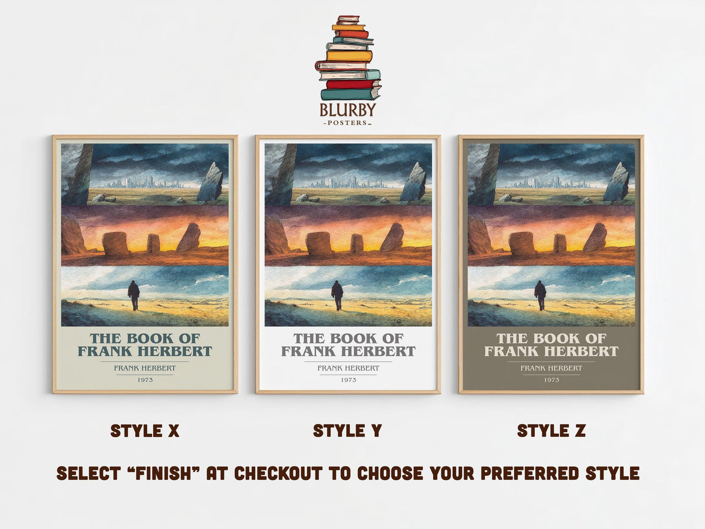 The Book of Frank Herbert book cover poster colour and style options – Frank Herbert book art
