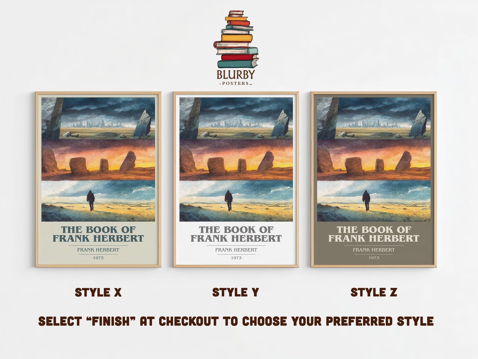 The Book of Frank Herbert book cover poster colour and style options – Frank Herbert book art