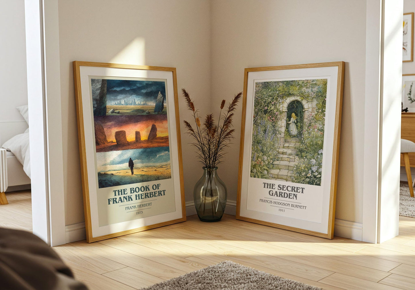 The Book of Frank Herbert book cover poster paired in gallery wall – literary art prints