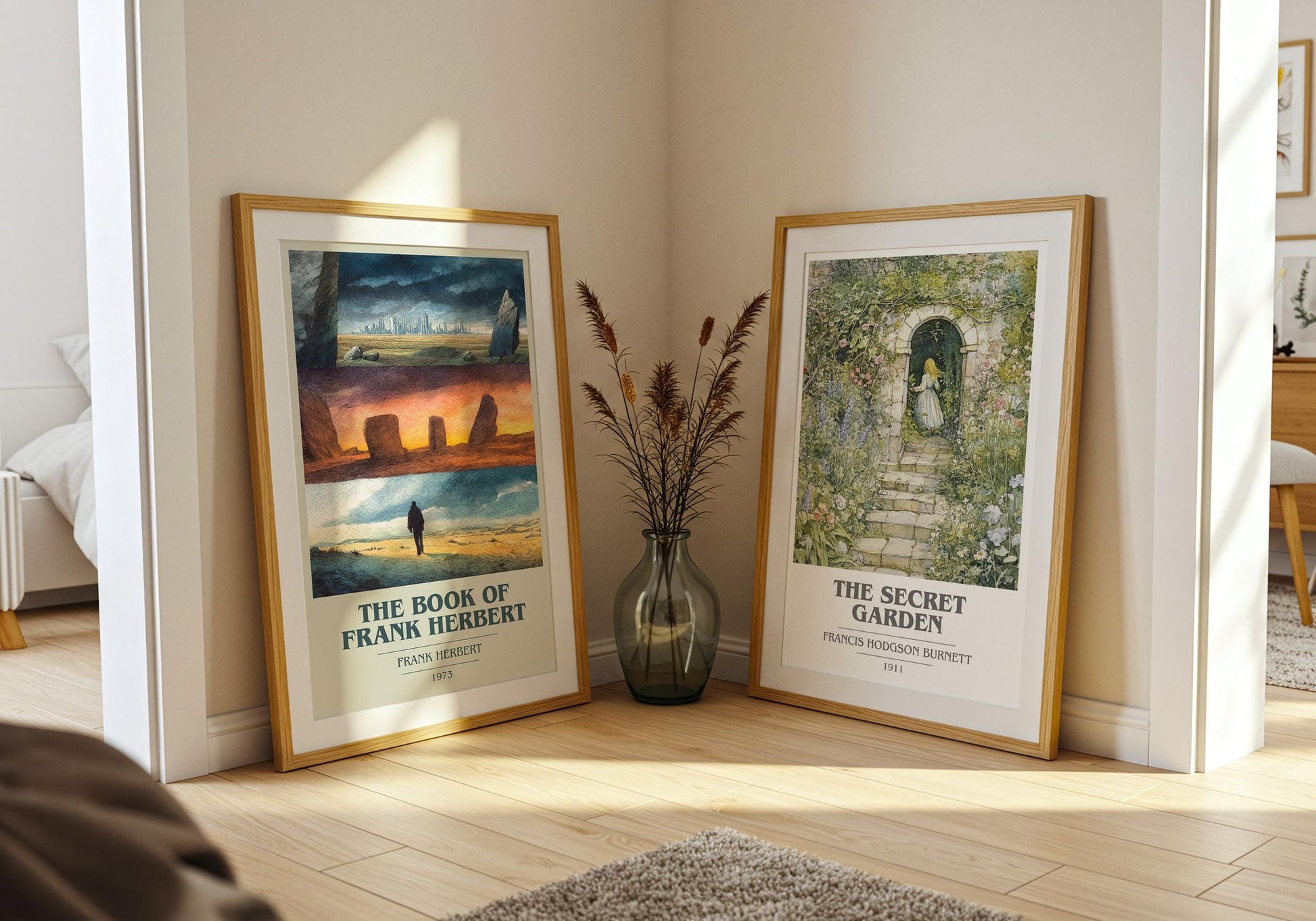 The Book of Frank Herbert book cover poster paired in gallery wall – literary art prints