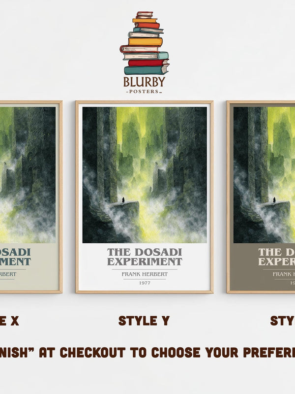 The Dosadi Experiment book cover print in frame leaning in hallway – sci fi wall art