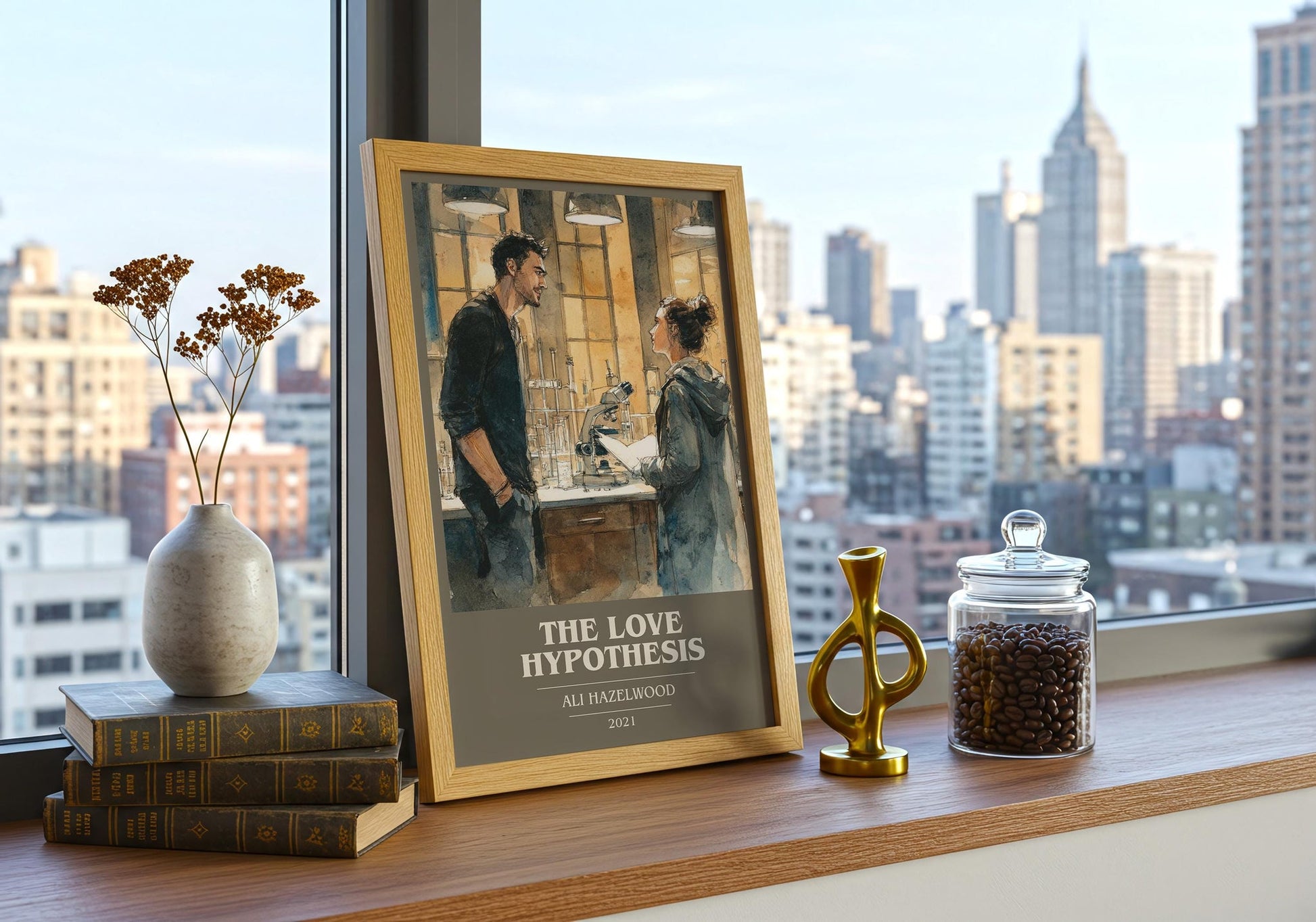 The Love Hypothesis book cover book poster framed on wall – thriller wall art