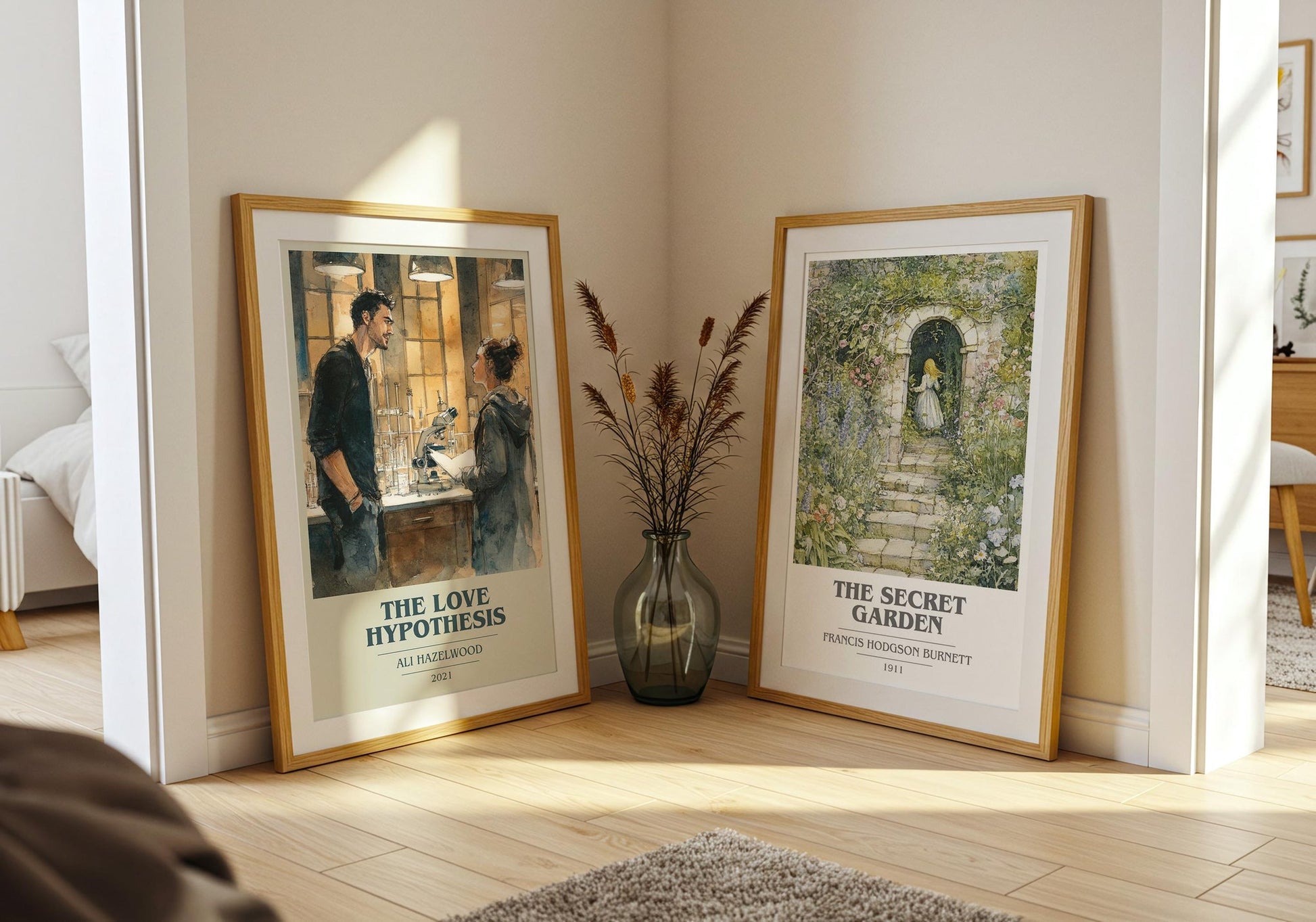 The Love Hypothesis book cover poster paired in gallery wall – literary art prints