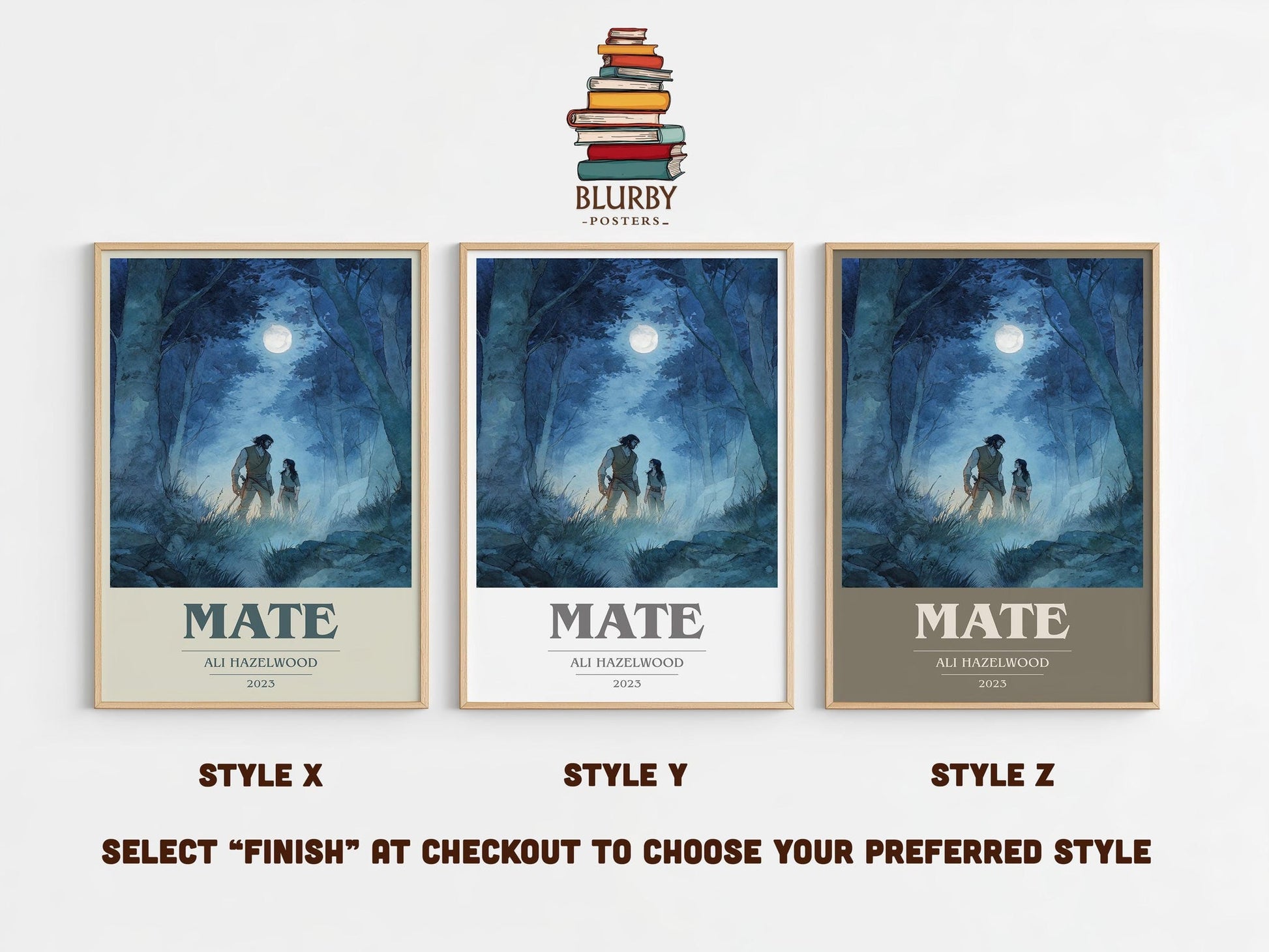 Mate book cover print framed by window – literary home decor