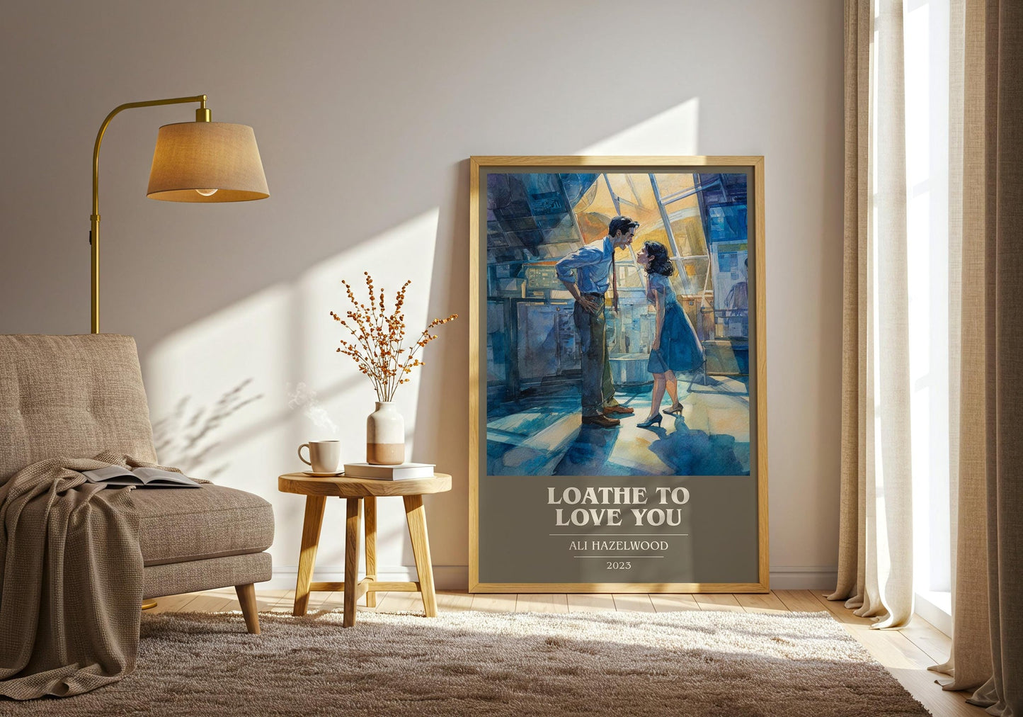 Loathe to Love You book cover print on bookshelf – Ali Hazelwood fan gift