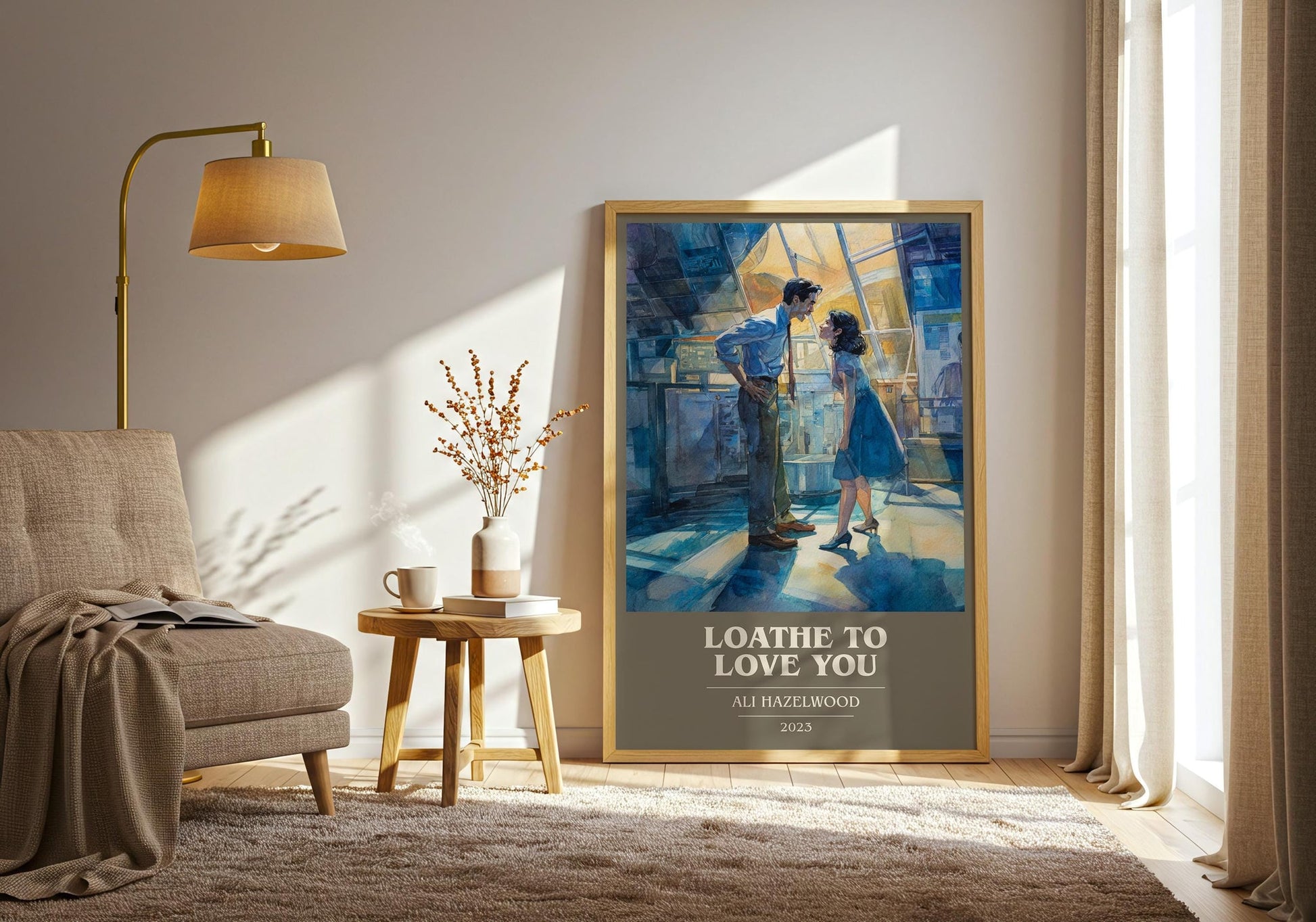 Loathe to Love You book cover print on bookshelf – Ali Hazelwood fan gift