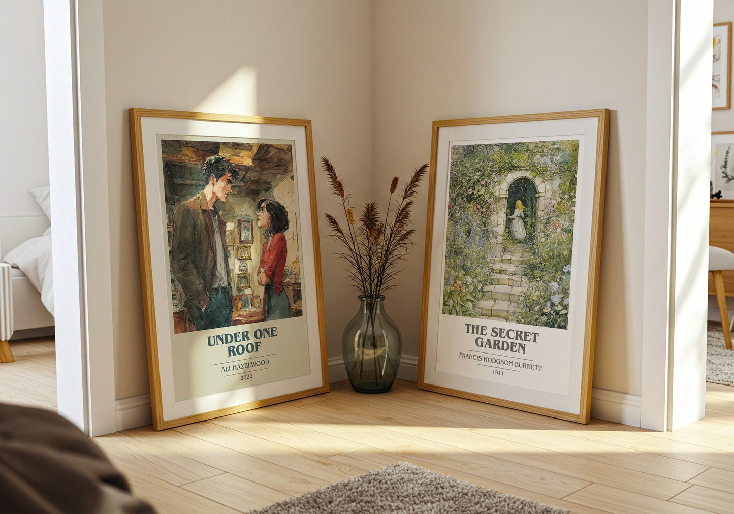 Under One Roof book cover poster paired in gallery wall – literary art prints