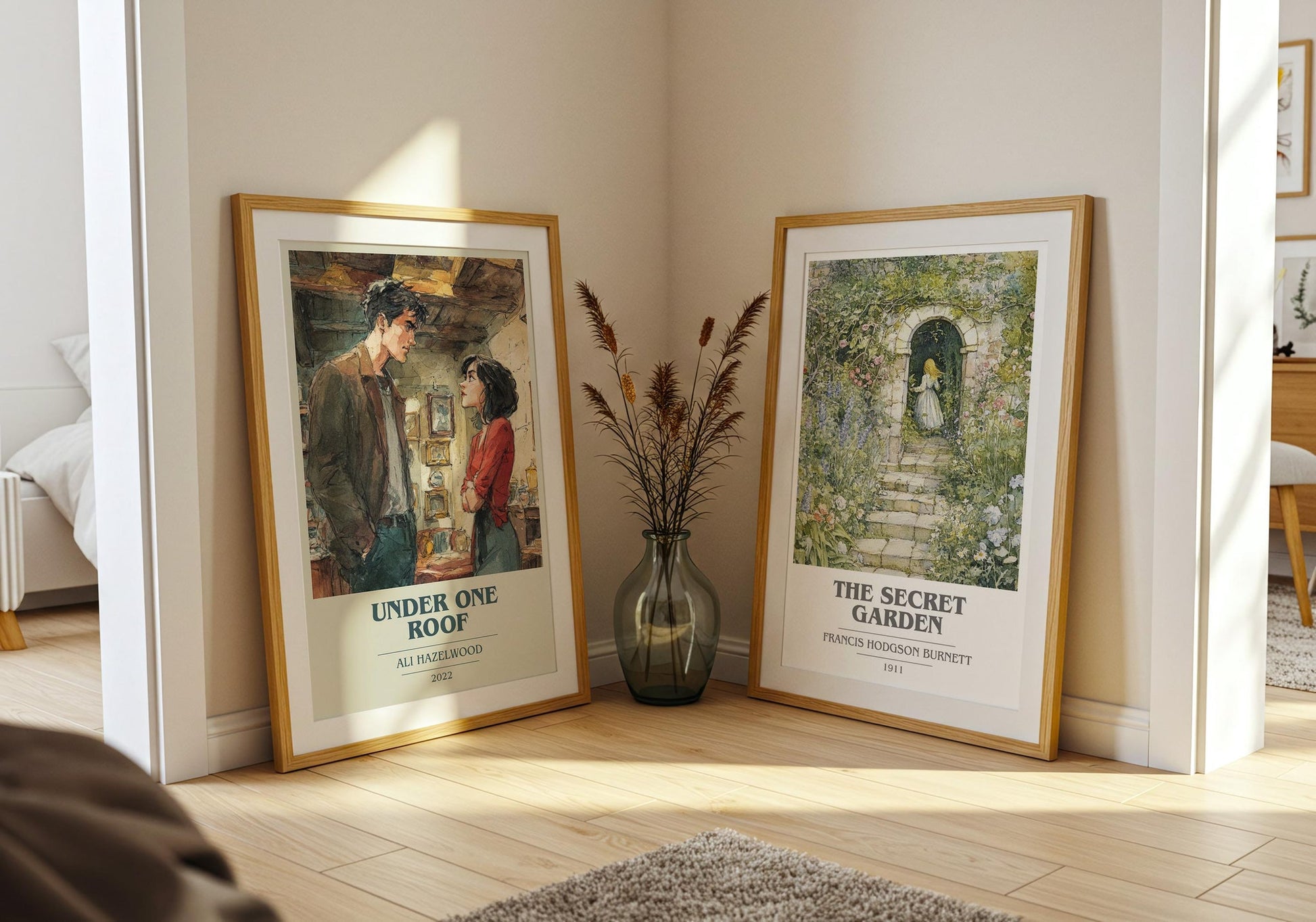 Under One Roof book cover poster paired in gallery wall – literary art prints
