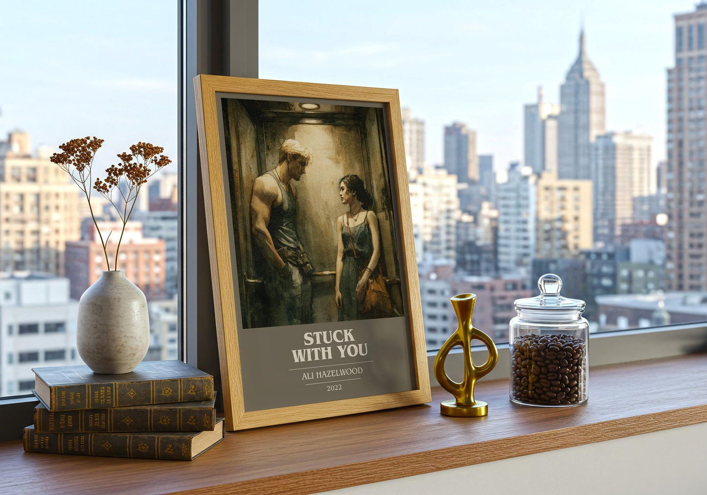 Stuck with You book cover book poster framed on wall – romance wall art