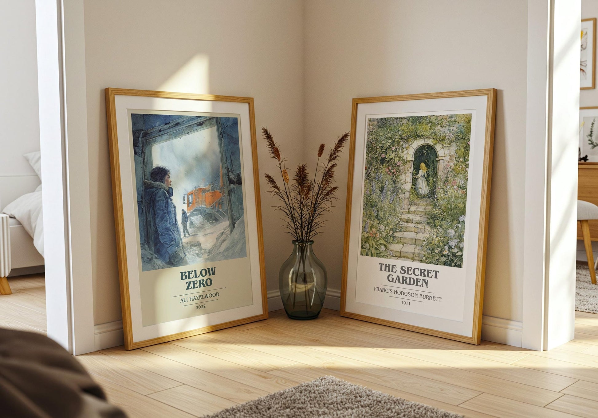 Below Zero book cover poster paired in gallery wall – literary art prints