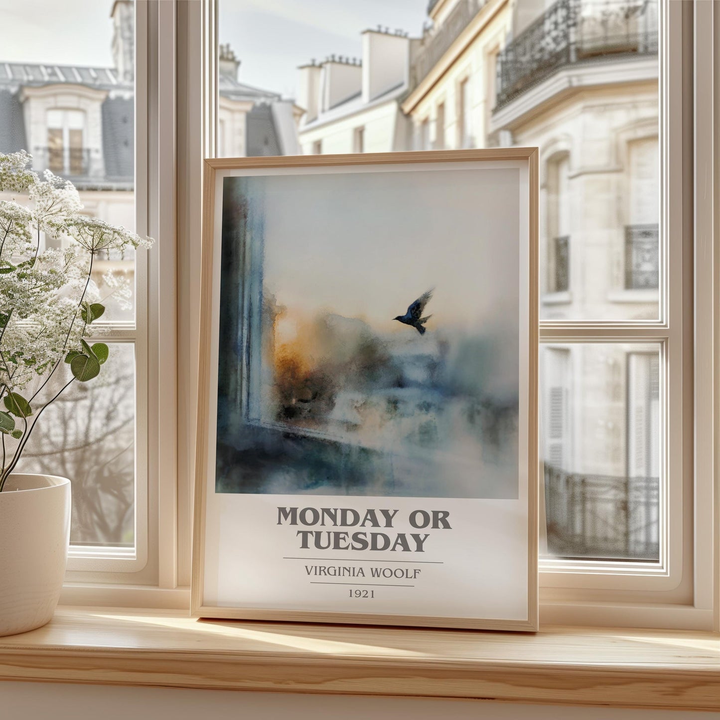 Monday Or Tuesday book cover poster colour and style options – Virginia Woolf book art