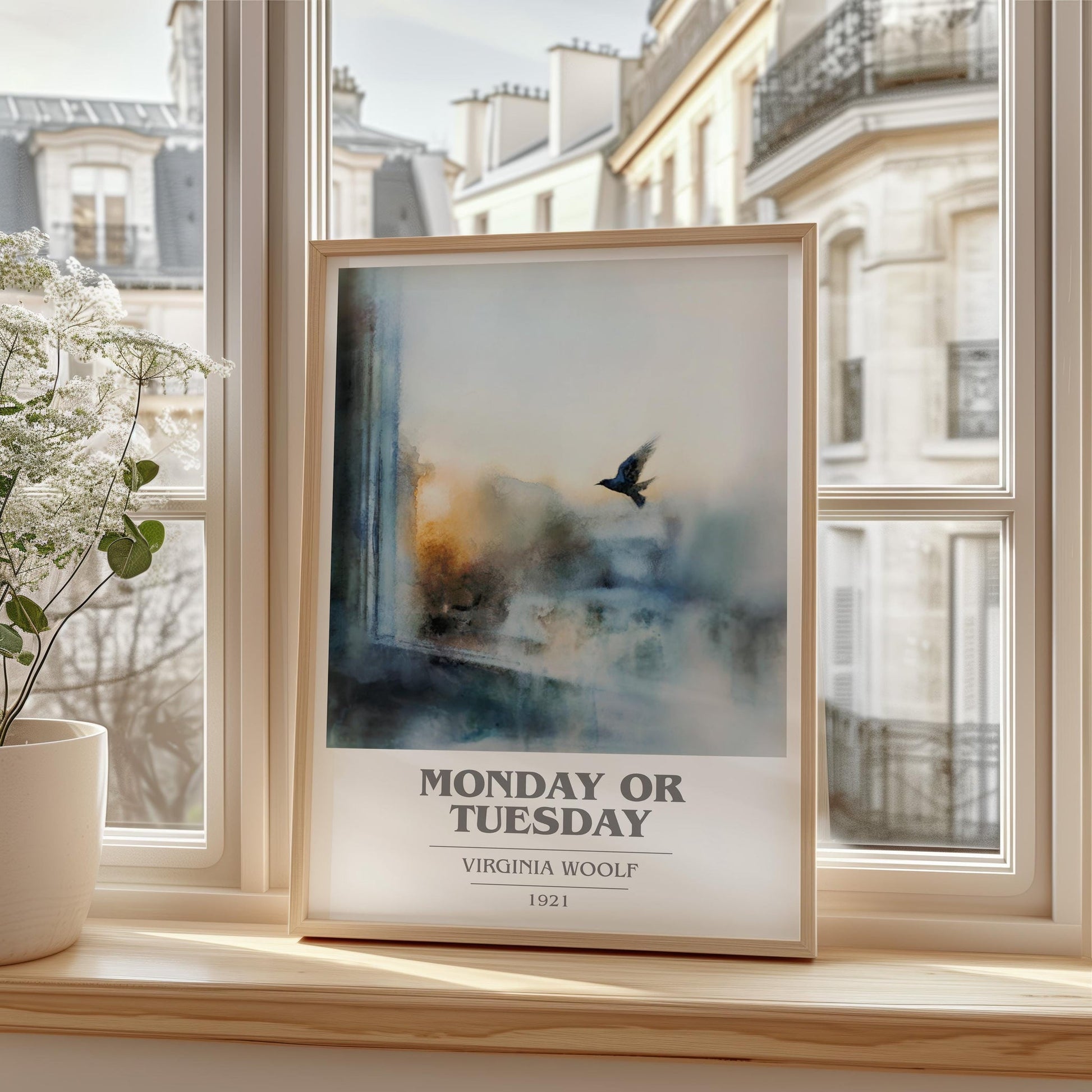 Monday Or Tuesday book cover poster colour and style options – Virginia Woolf book art