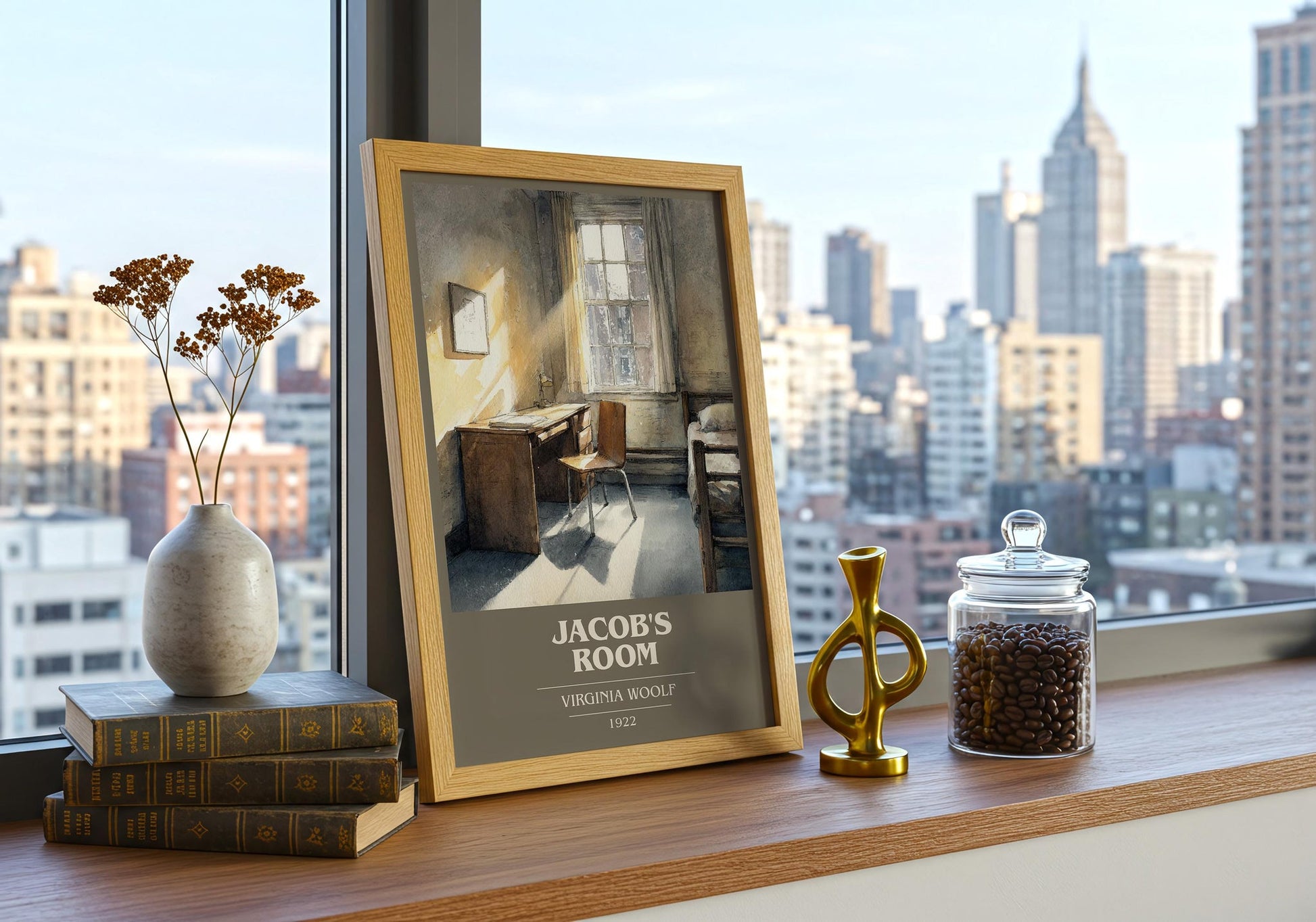 Jacob's Room book cover book poster framed on wall – classic literature wall art
