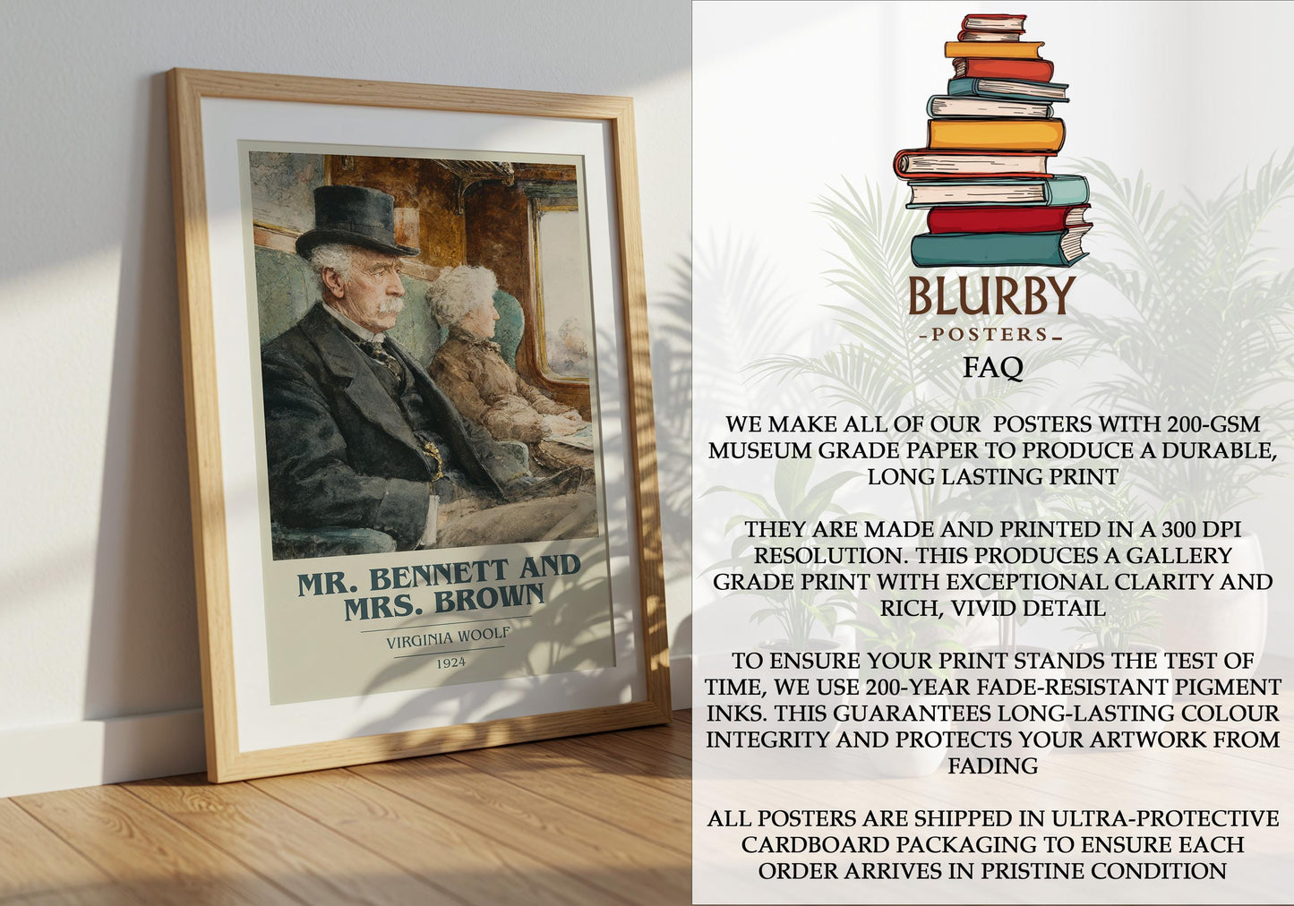 Mr. Bennett and Mrs. Brown by Virginia Woolf | Book Poster | Literary Art Gift For Book Lover | Novel Inspired Wall Art | Free Delivery