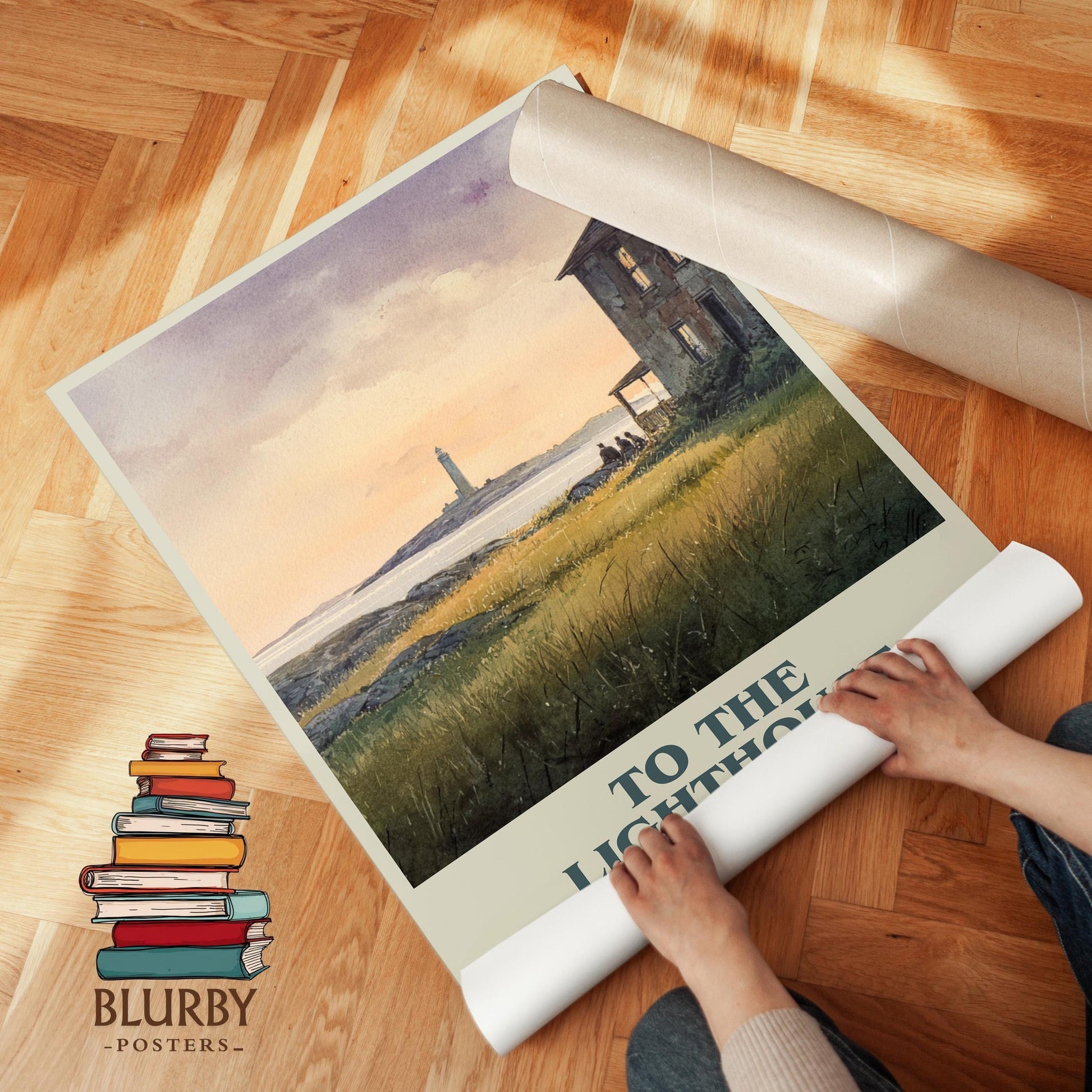 To the Lighthouse book cover poster paired in gallery wall – literary art prints