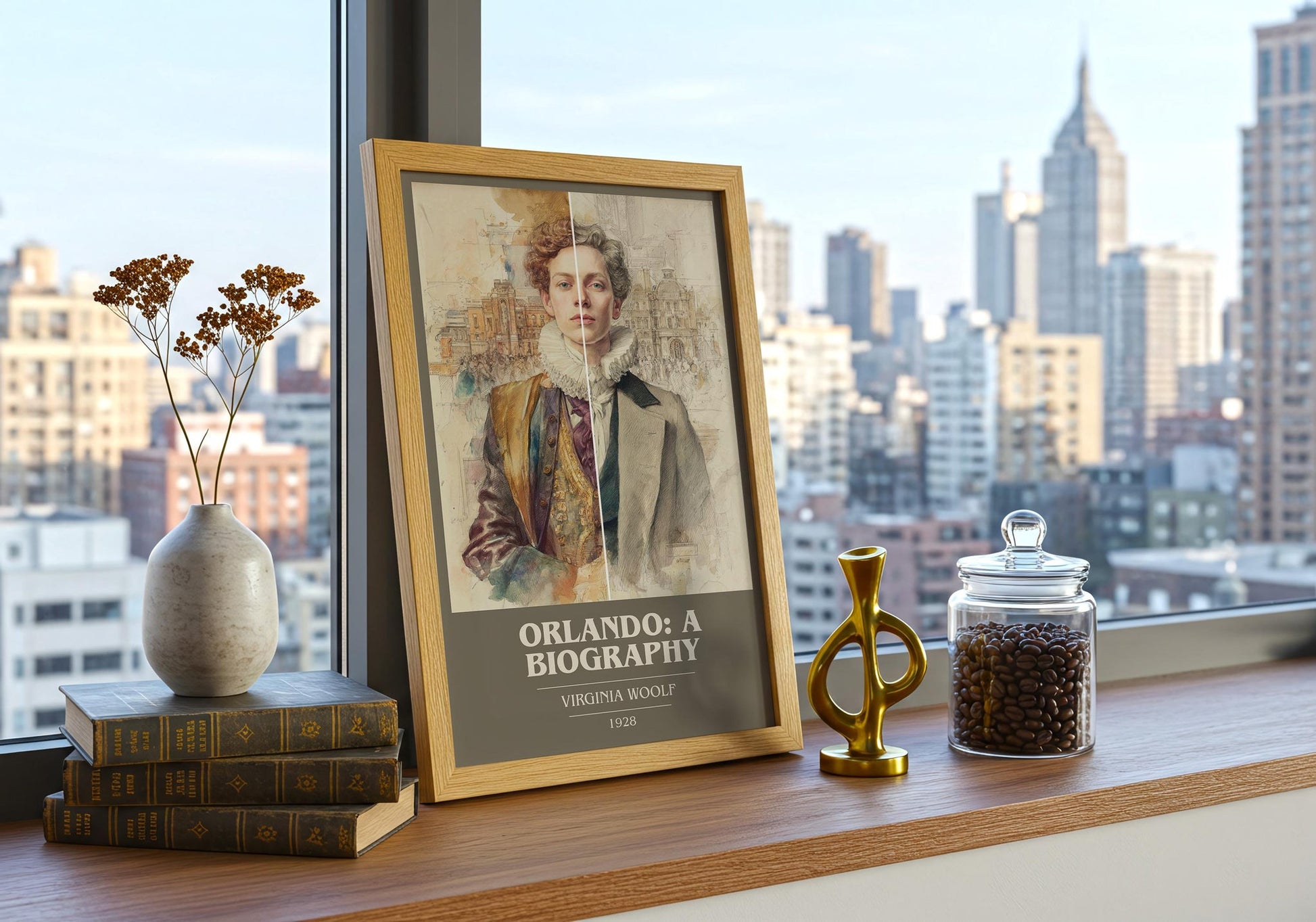 Orlando: A Biography book cover book poster framed on wall – classic literature wall art