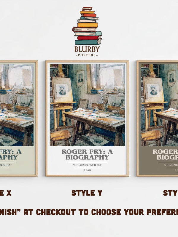 Roger Fry: A Biography book cover print in frame leaning in hallway – non fiction wall art