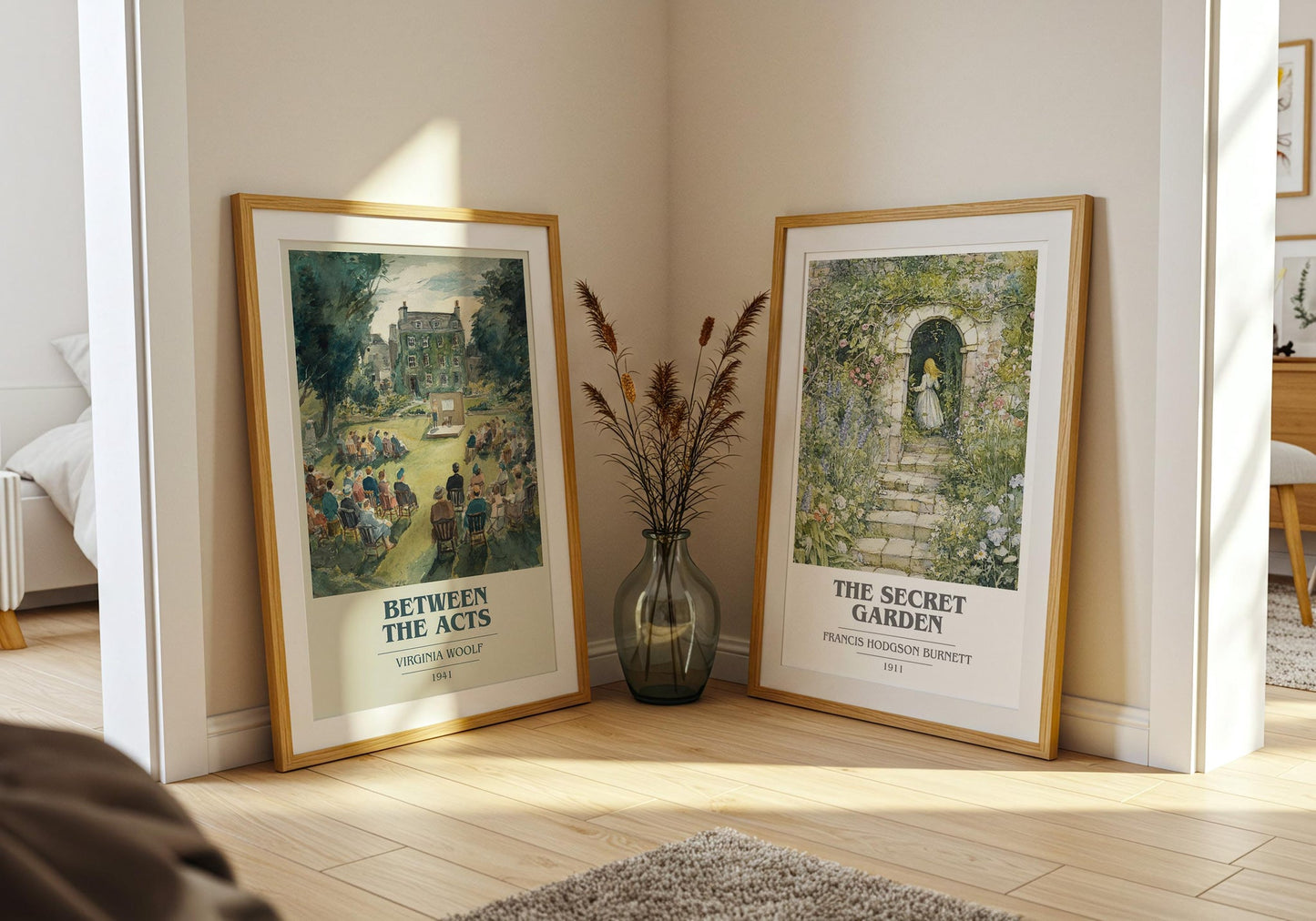Between the Acts book cover poster paired in gallery wall – literary art prints