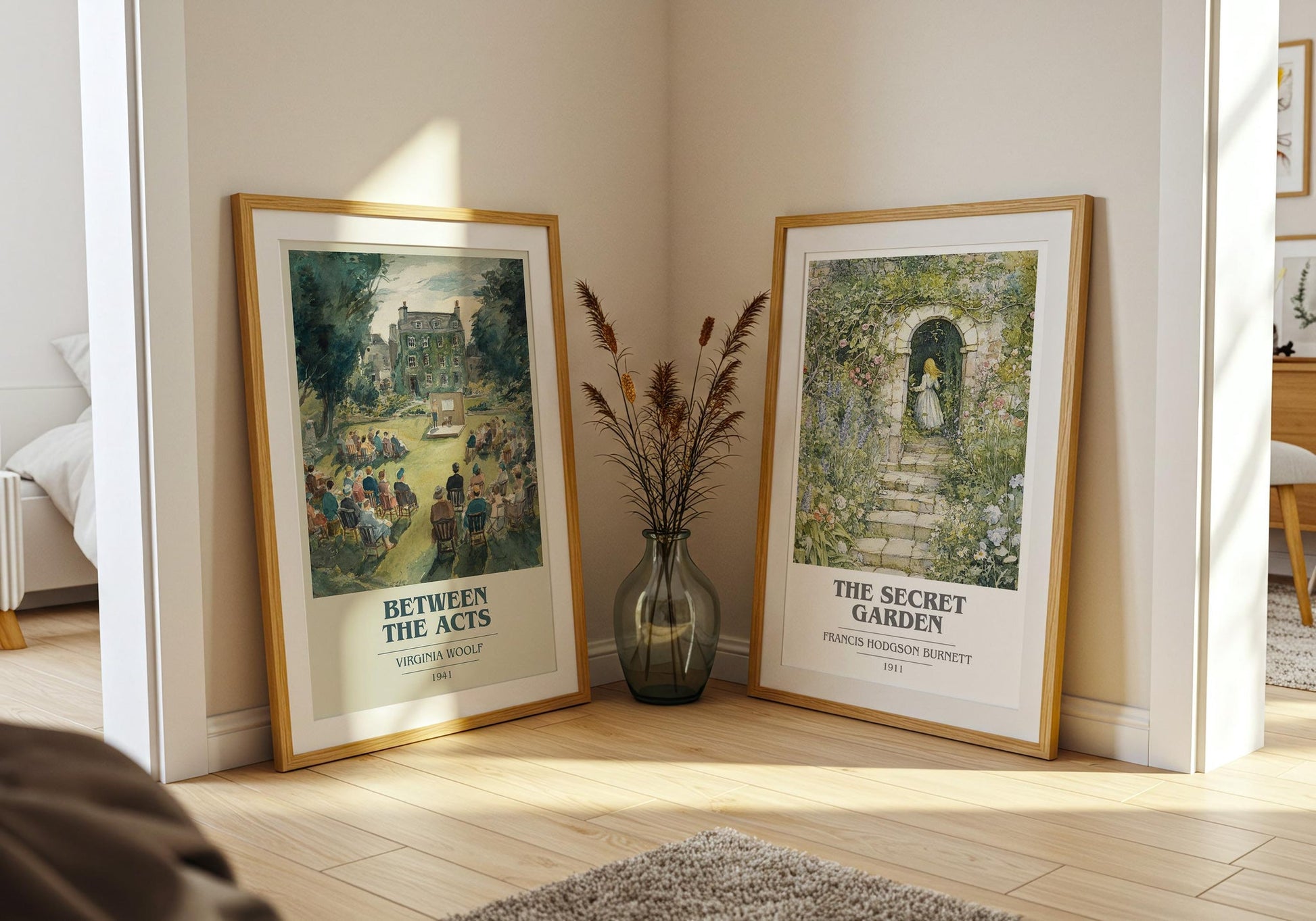 Between the Acts book cover poster paired in gallery wall – literary art prints