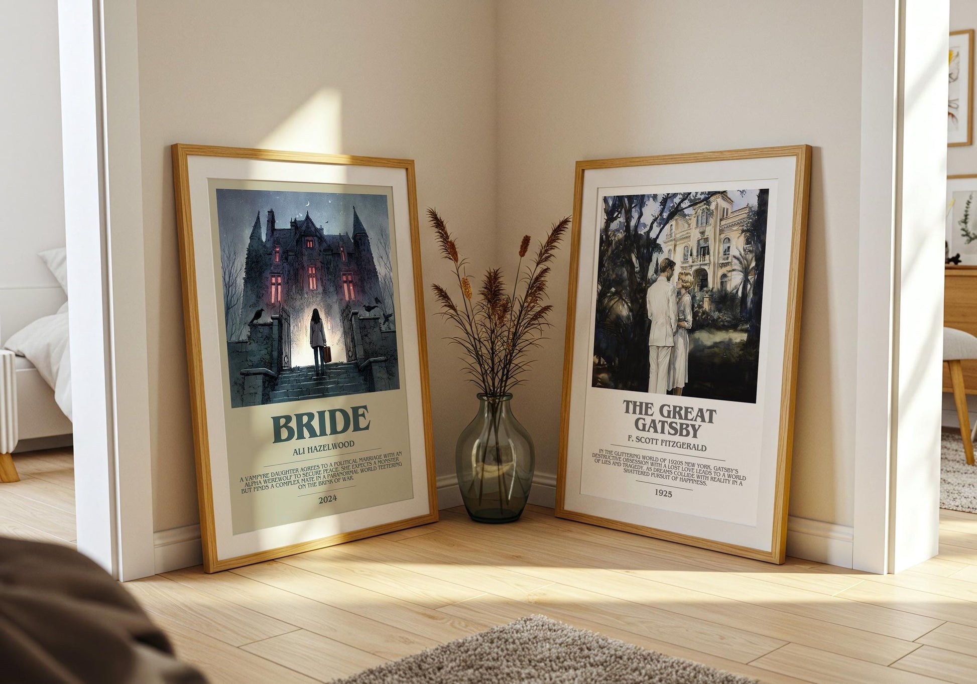 Bride bookish poster paired in gallery wall – literary art prints