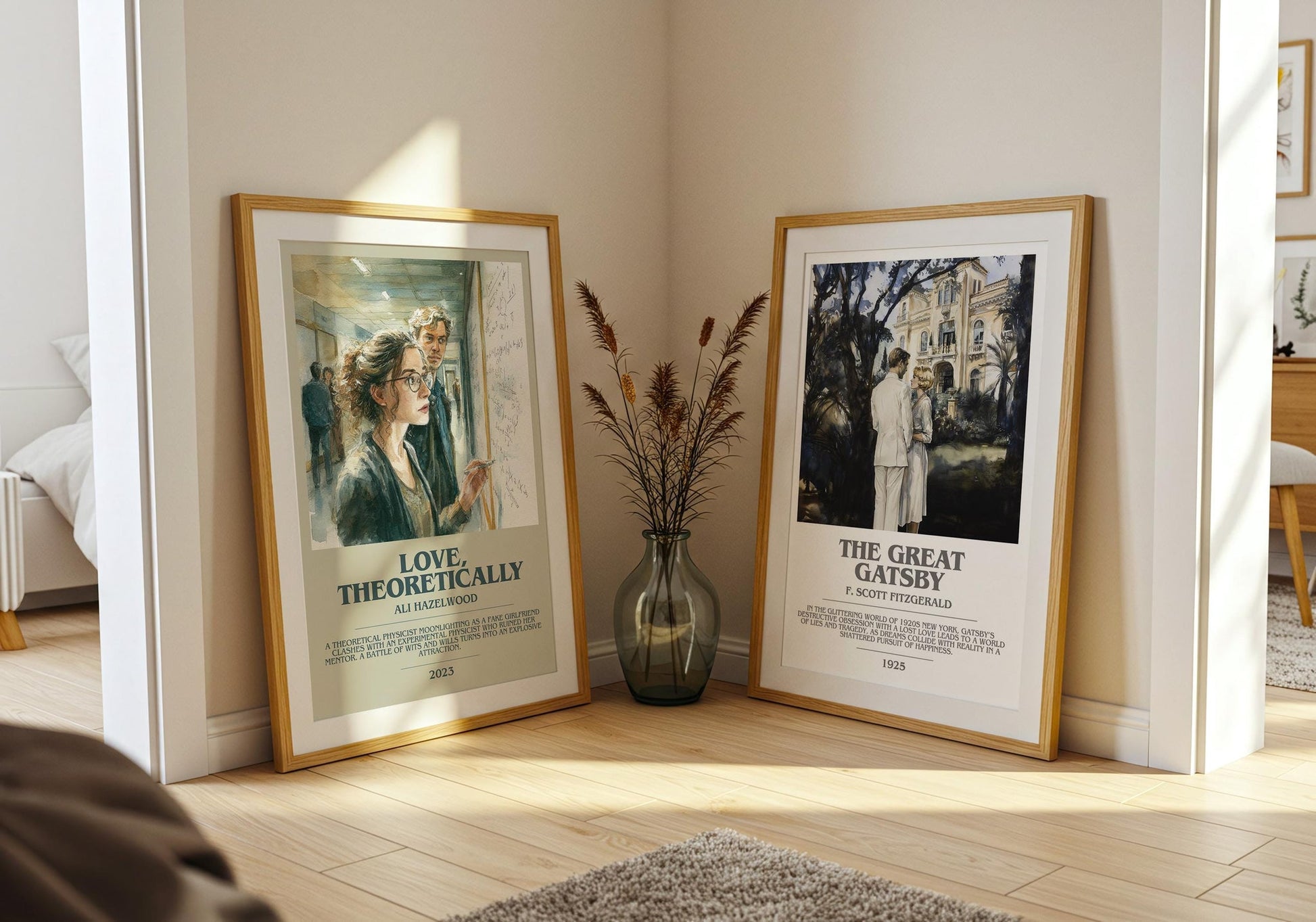 Love, Theoretically bookish print on bookshelf – Ali Hazelwood fan gift