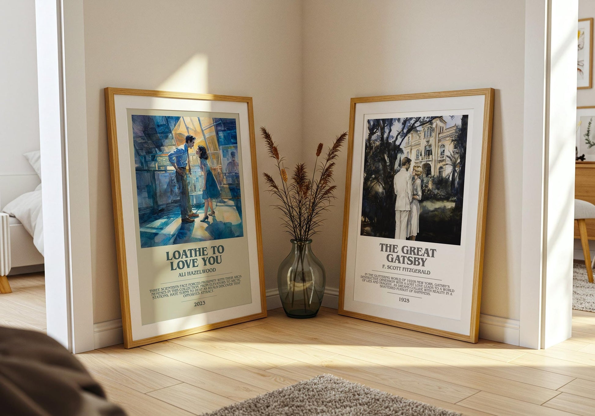 Loathe to Love You bookish poster paired in gallery wall – literary art prints