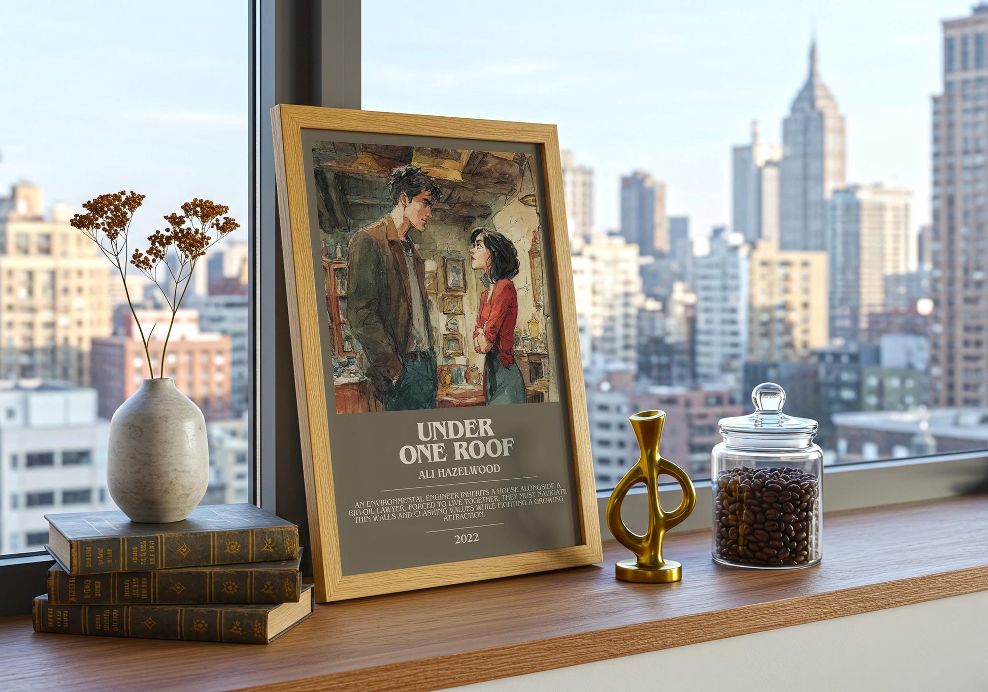 Under One Roof bookish book poster framed on wall – romance wall art