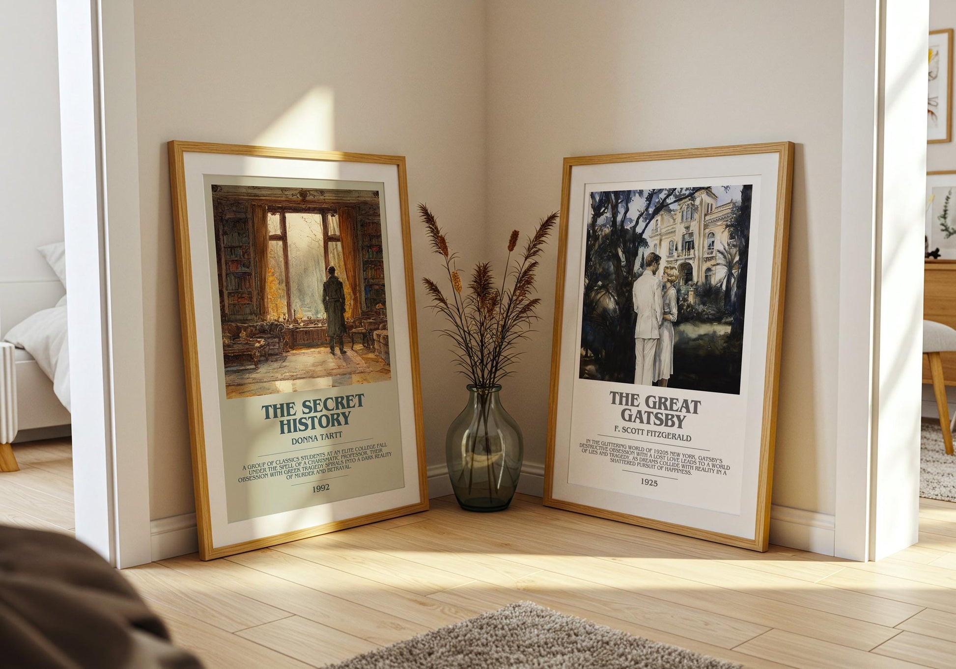 The Secret History bookish poster paired in gallery wall – literary art prints